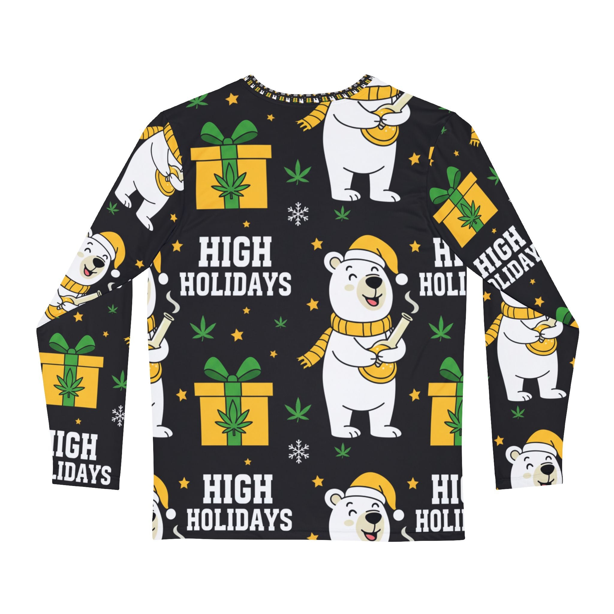 High Holidays Polar Bear Long Sleeve — Cannabis Gift Holiday Shirt