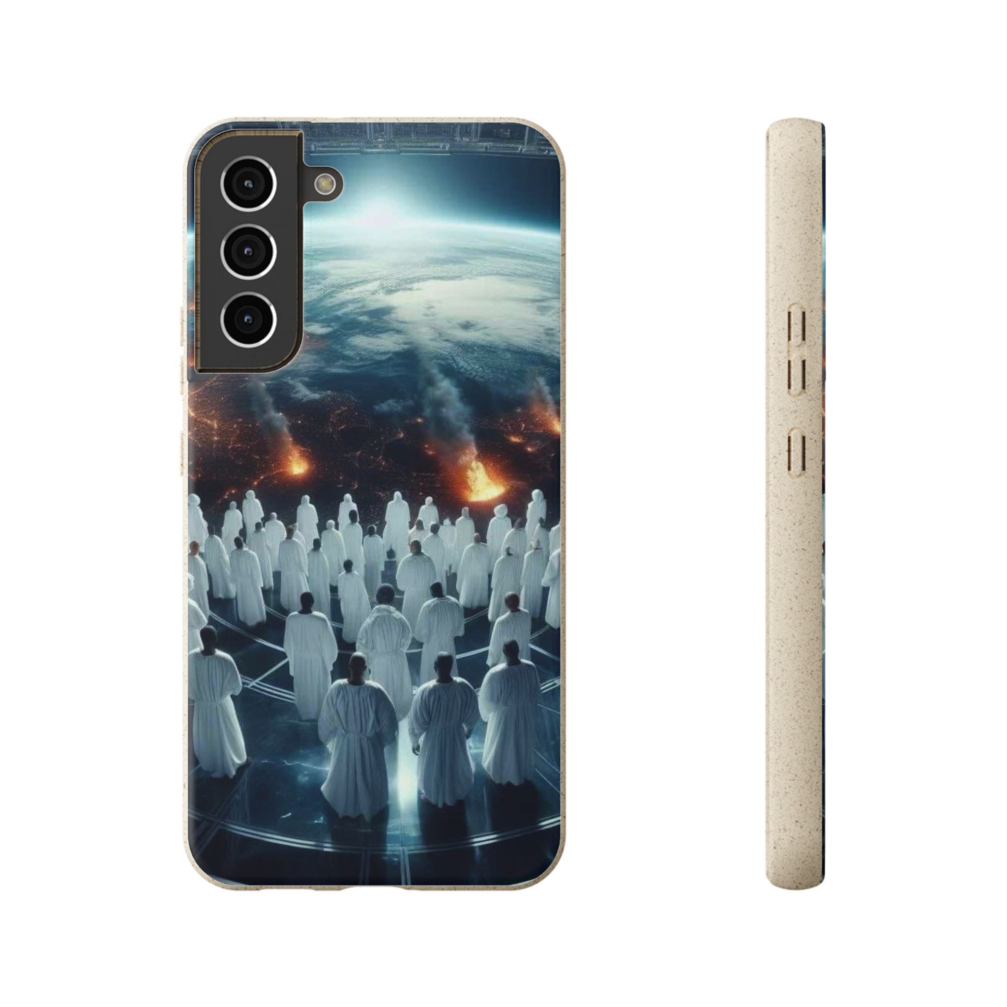 Galactic Gathering Biodegradable Phone Case - Eco-Friendly Cosmic Design