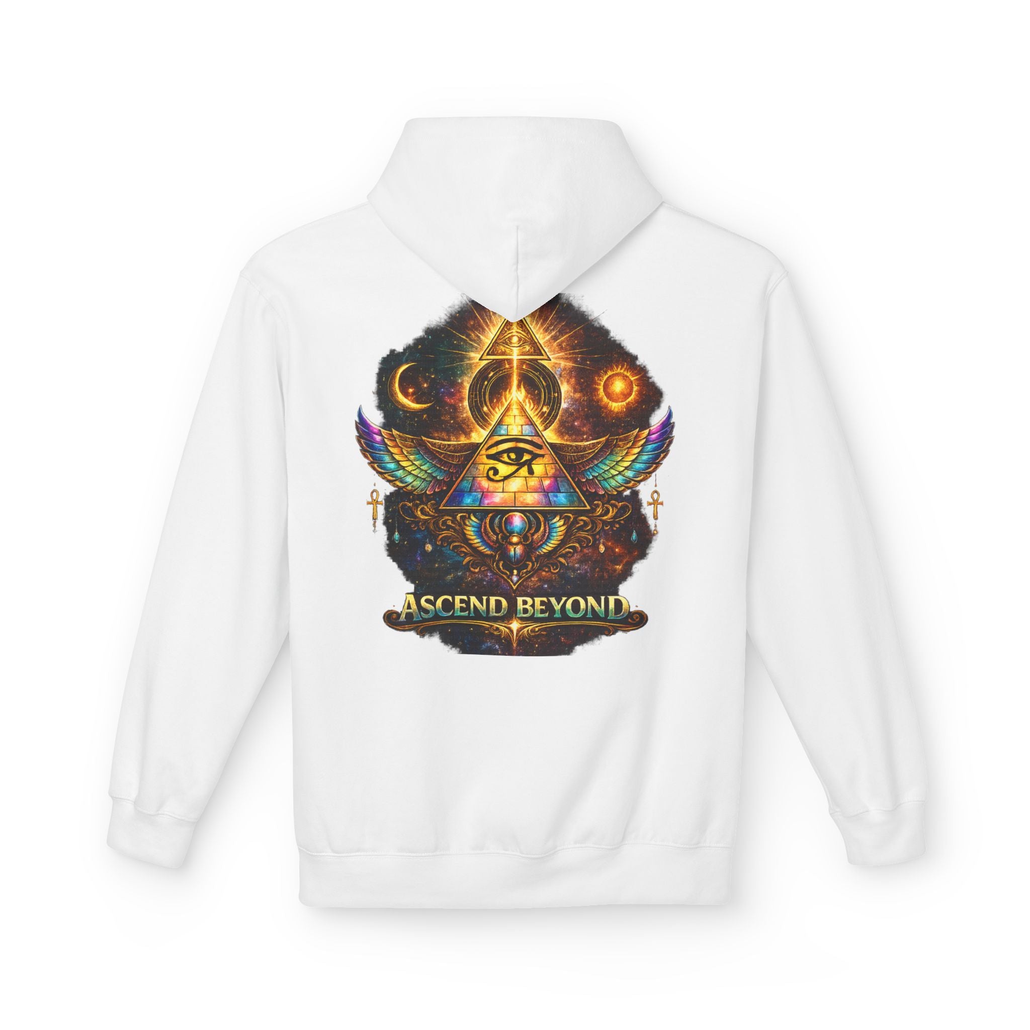 Ascend Beyond Hoodie — Mystic Eye Pyramid Graphic Hoodie Printify