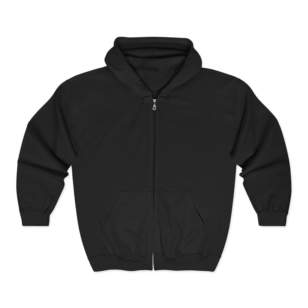 Illuminated Skull Zip Hoodie — All-Seeing Eye Graphic Back Printify