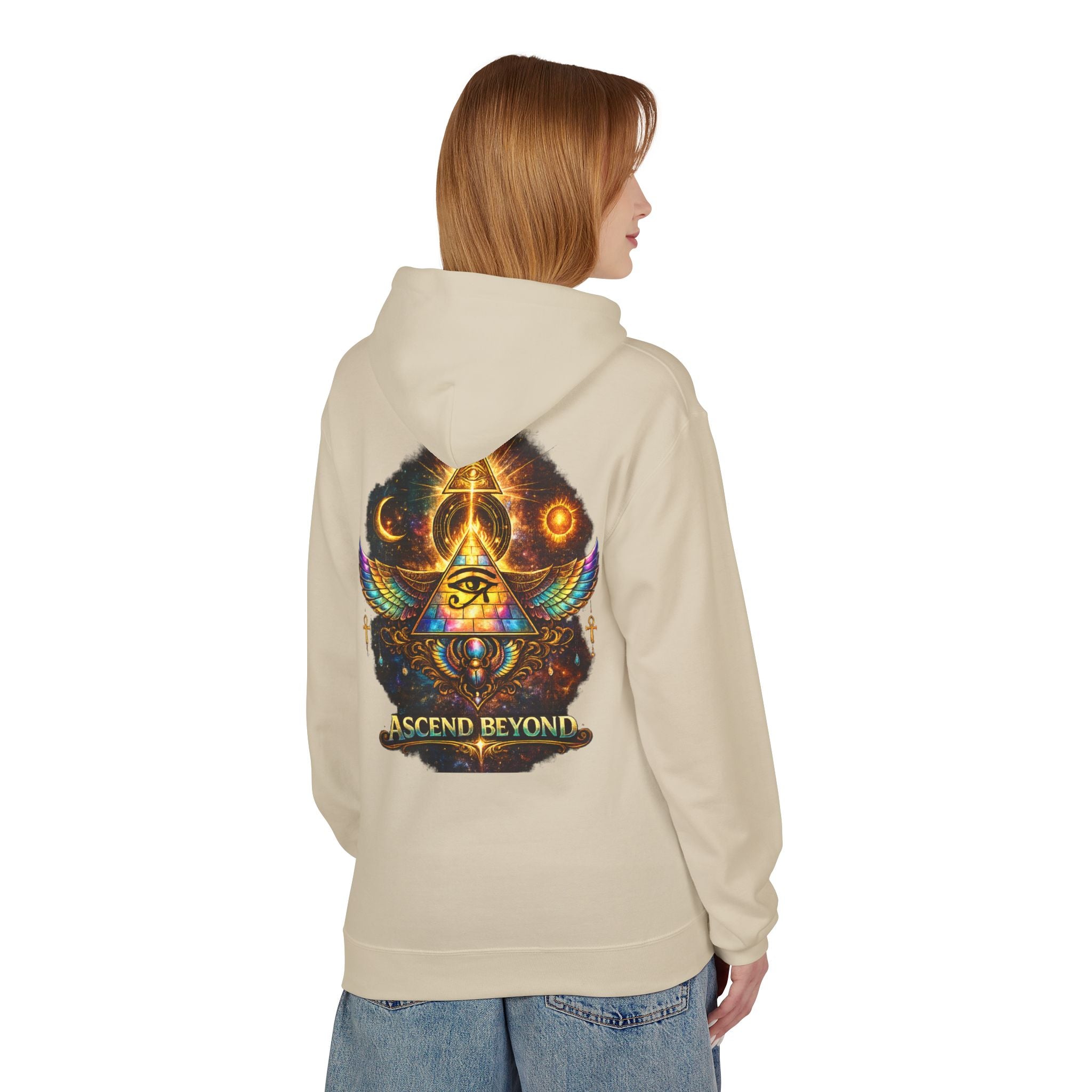 Ascend Beyond Hoodie — Mystic Eye Pyramid Graphic Hoodie Printify