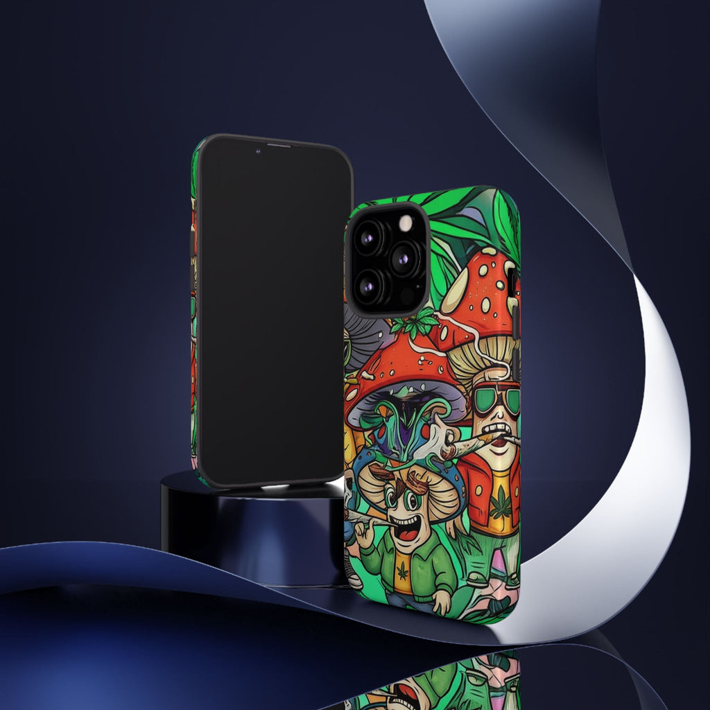 Vibrant Phone Case Featuring Funky Mushroom Art, Tough Cases, Trendy Accessories, Unique Gifts, Eclectic Style, Phone Protection Printify