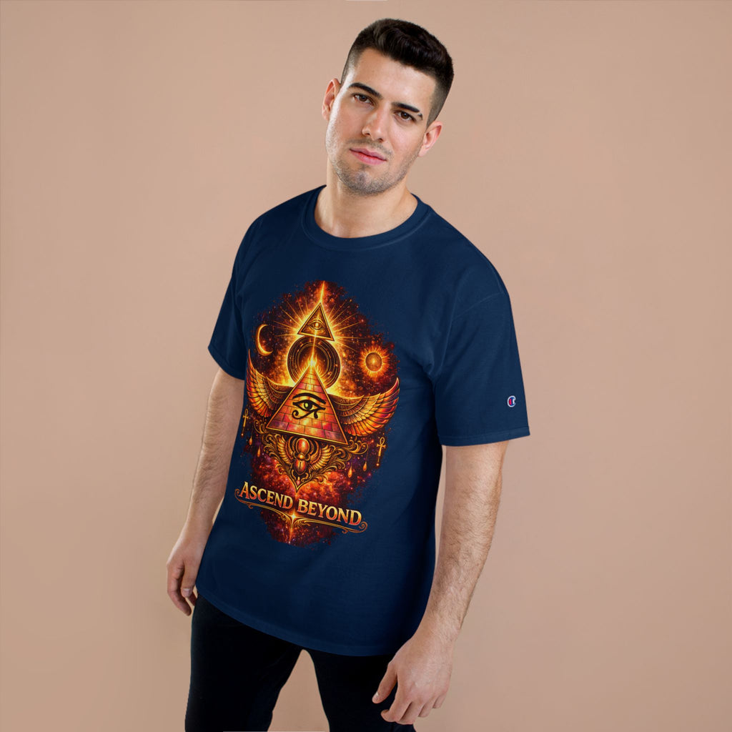 Ascend Beyond Graphic T-Shirt — Egyptian Eye Pyramid Spiritual Tee Printify