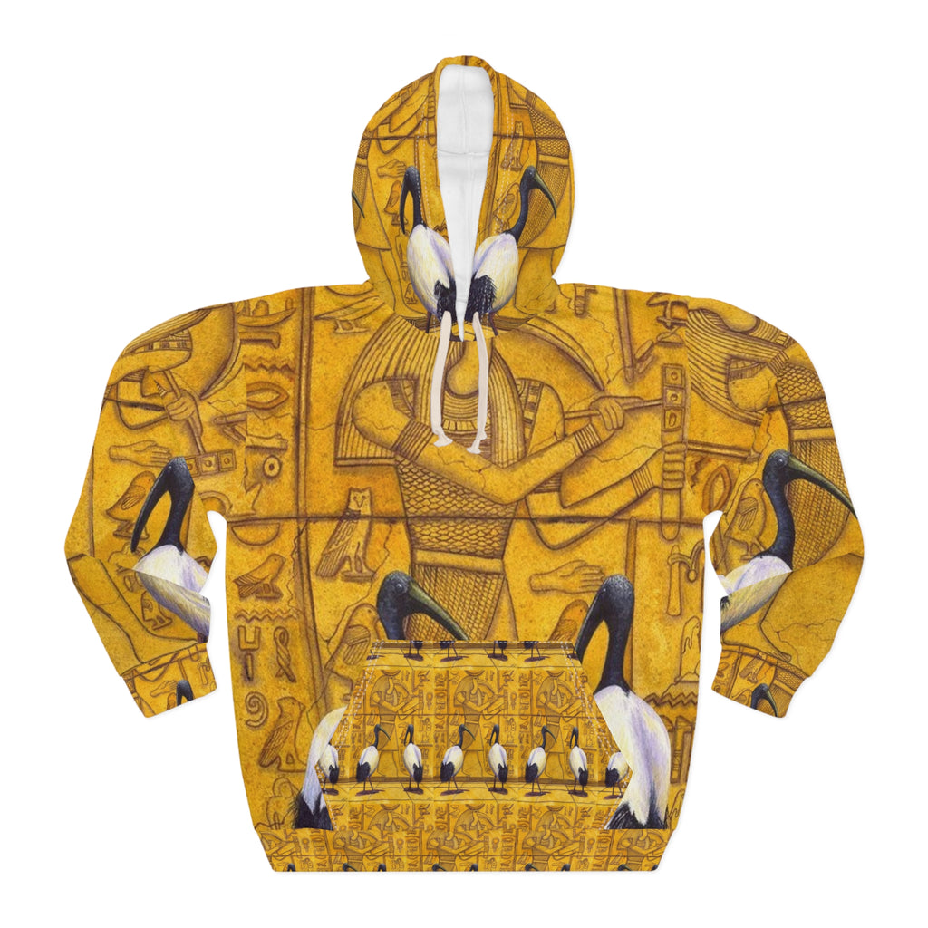 Egyptian Hieroglyphic Hoodie, AOP Art Pullover, Unisex Sweatshirt, Unique Gift for Holidays, Cozy Graphic Hoodie, Streetwear Fashion