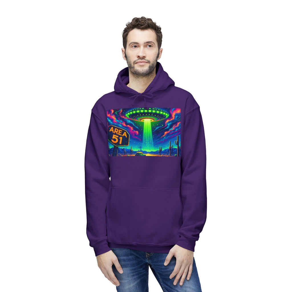 Alien Abduction Hoodie, Area 51 Graphic, Unisex Sweatshirt, Fun Gift for UFO Lovers, Cozy Outerwear, Conspiracy Themed Apparel