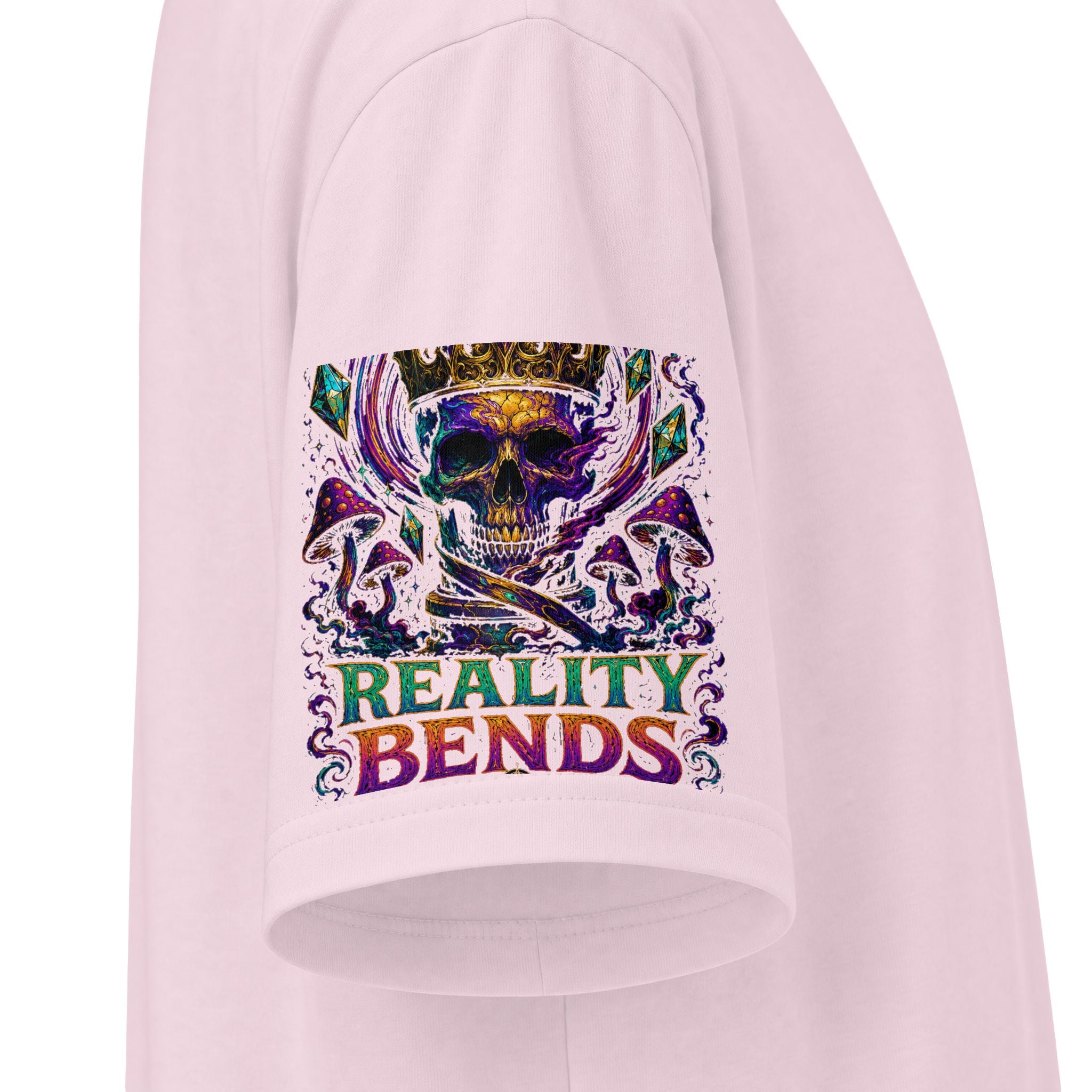 Psychedelic "Reality Bends" Graphic T-Shirt — Alien Eye & Crown Skull Tee