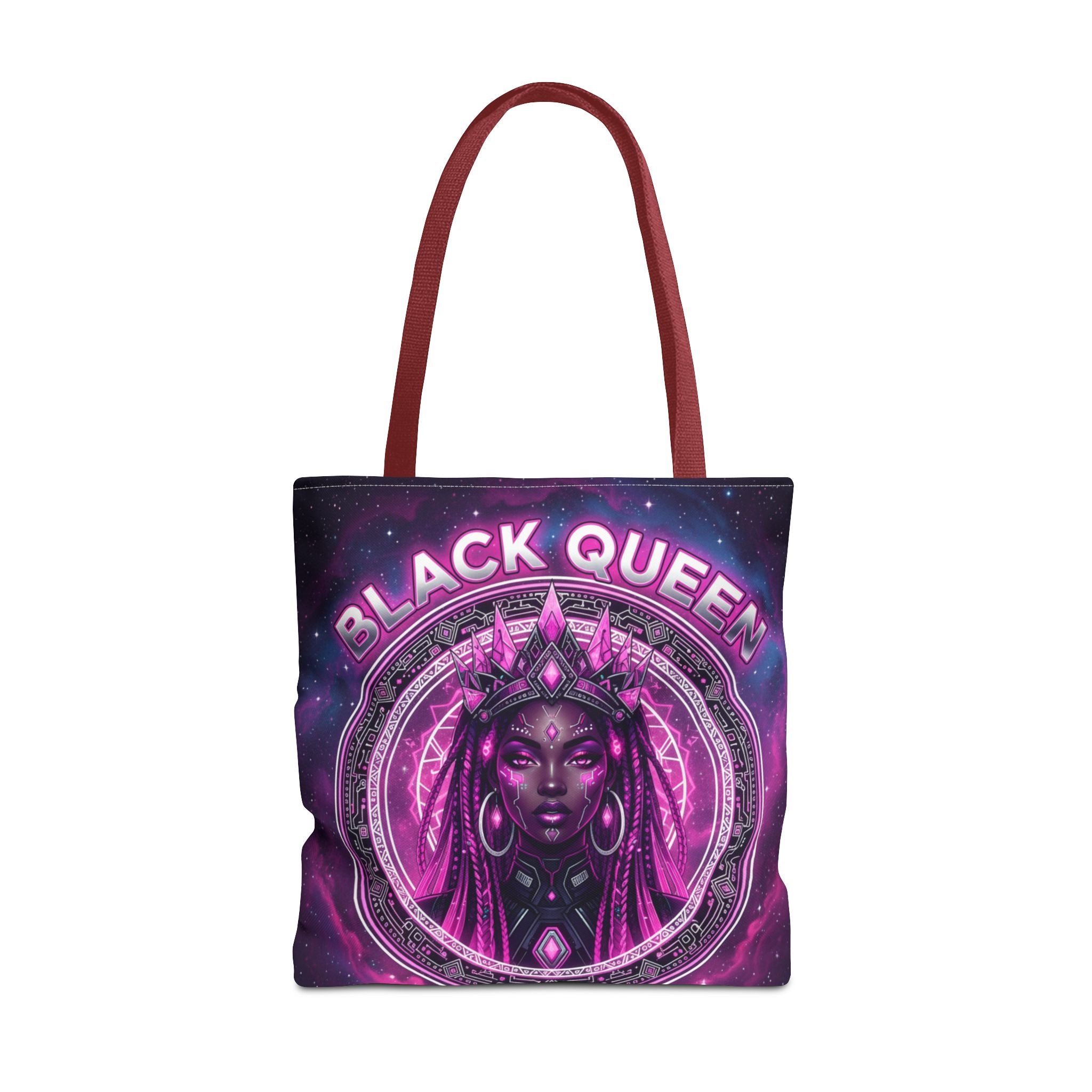 Black Queen Art Tote Bag — Afrocentric Cosmic Portrait Tote🎁🎁