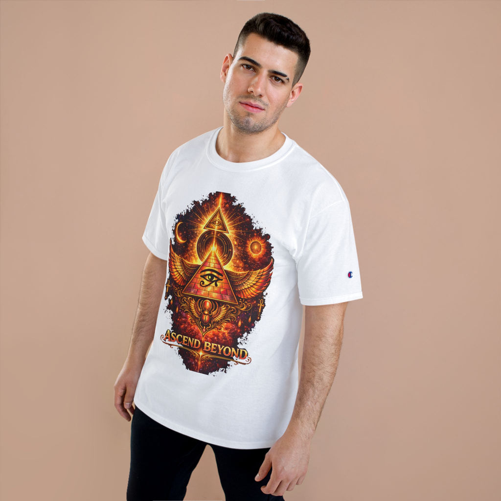 Ascend Beyond Graphic T-Shirt — Egyptian Eye Pyramid Spiritual Tee Printify