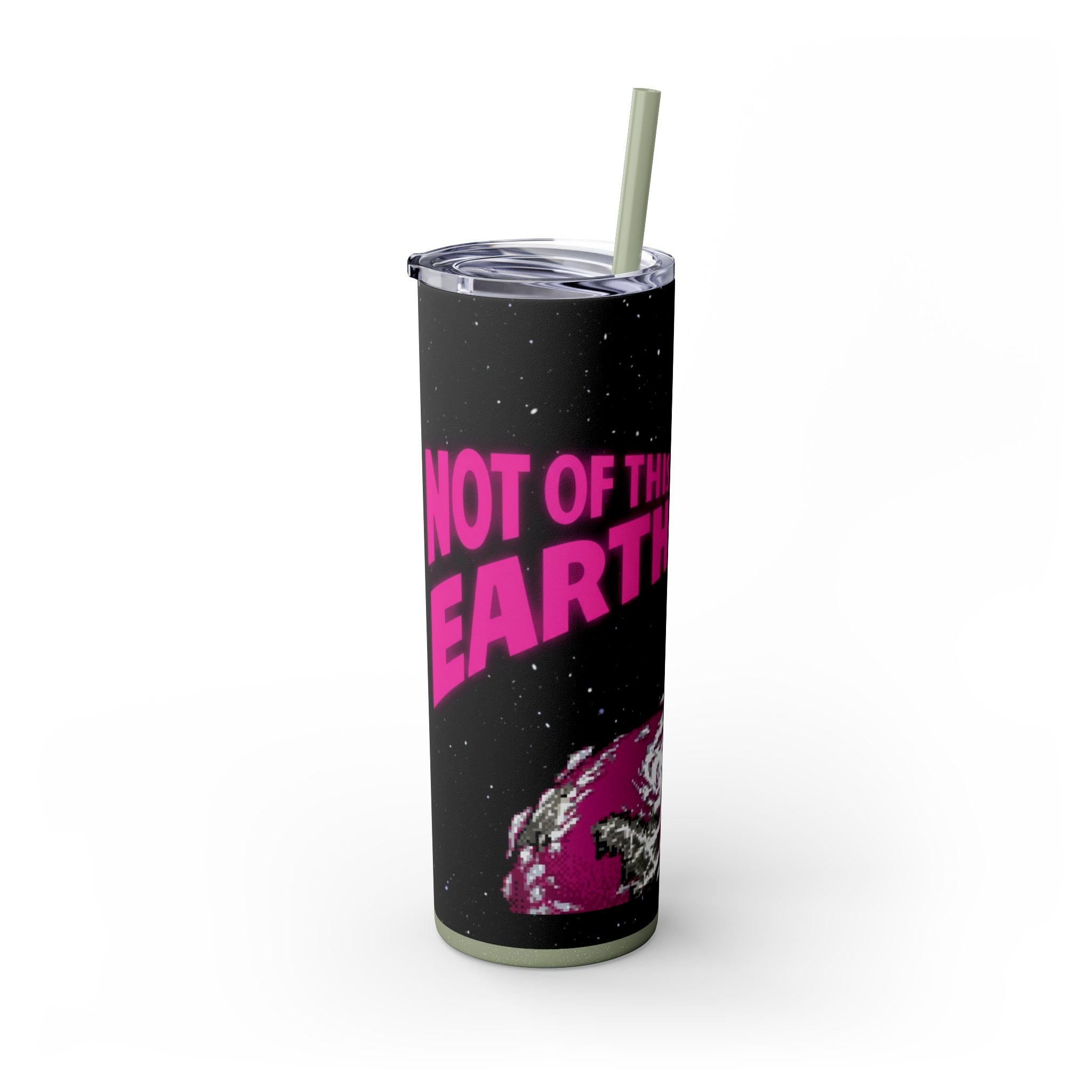 Skinny Tumbler — 'Not of This Earth' Retro Space 20oz Stainless Straw Cup