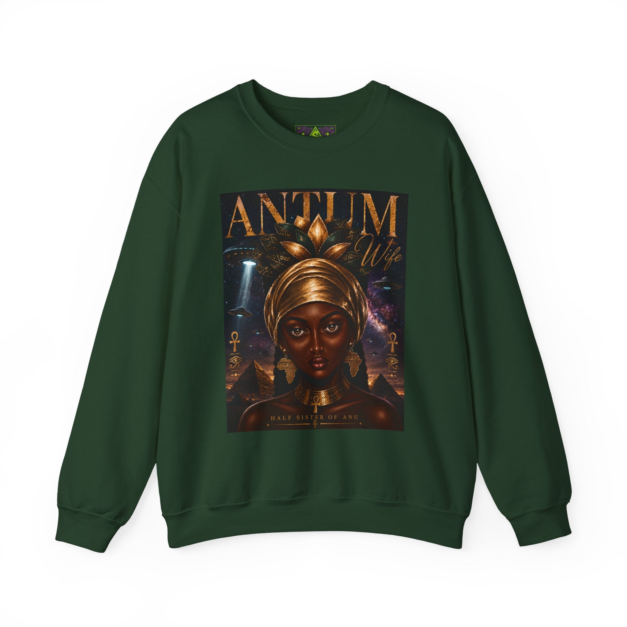 Crewneck Sweatshirt — 'Anitum' Afrocentric Goddess Portrait Crewneck