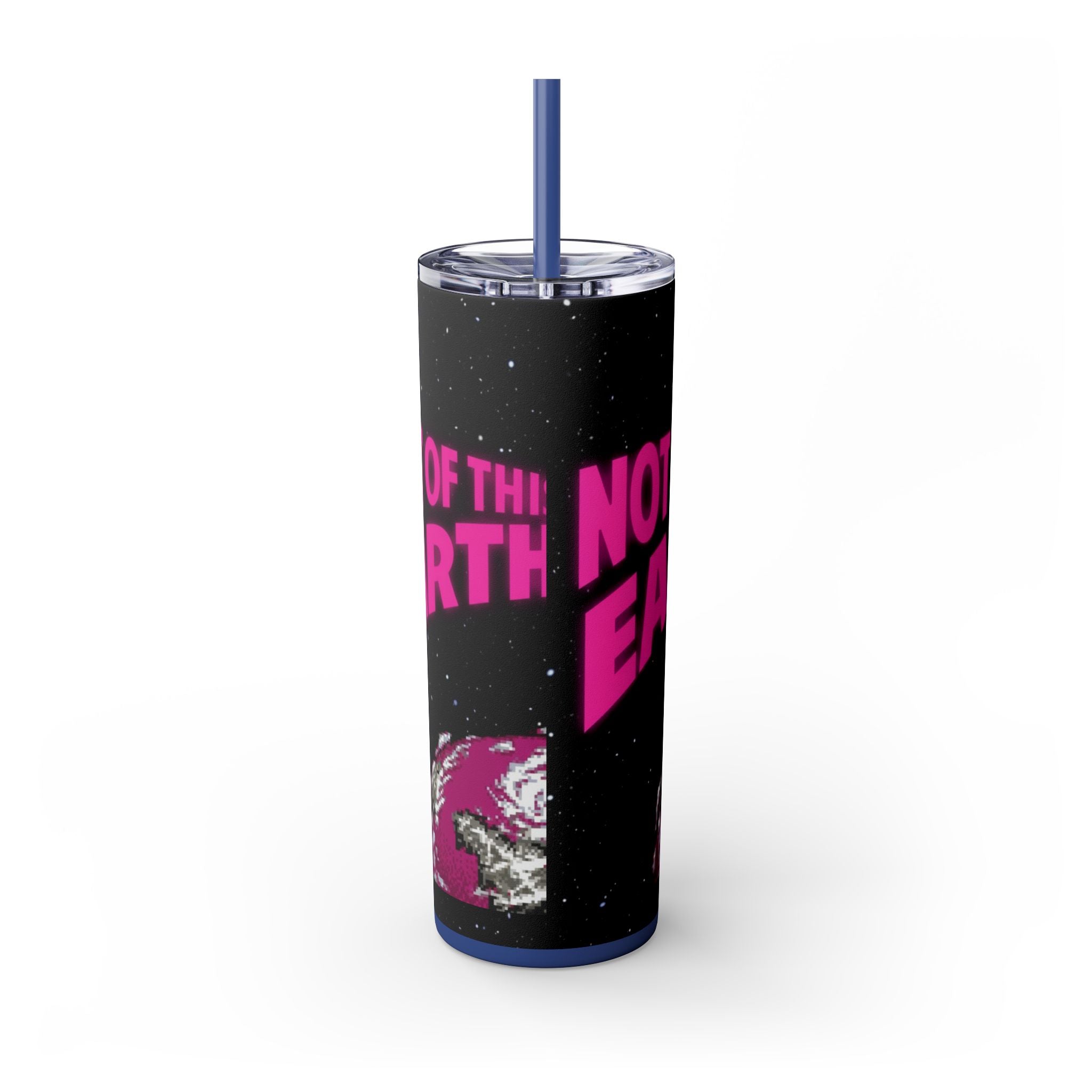 Skinny Tumbler — 'Not of This Earth' Retro Space 20oz Stainless Straw Cup