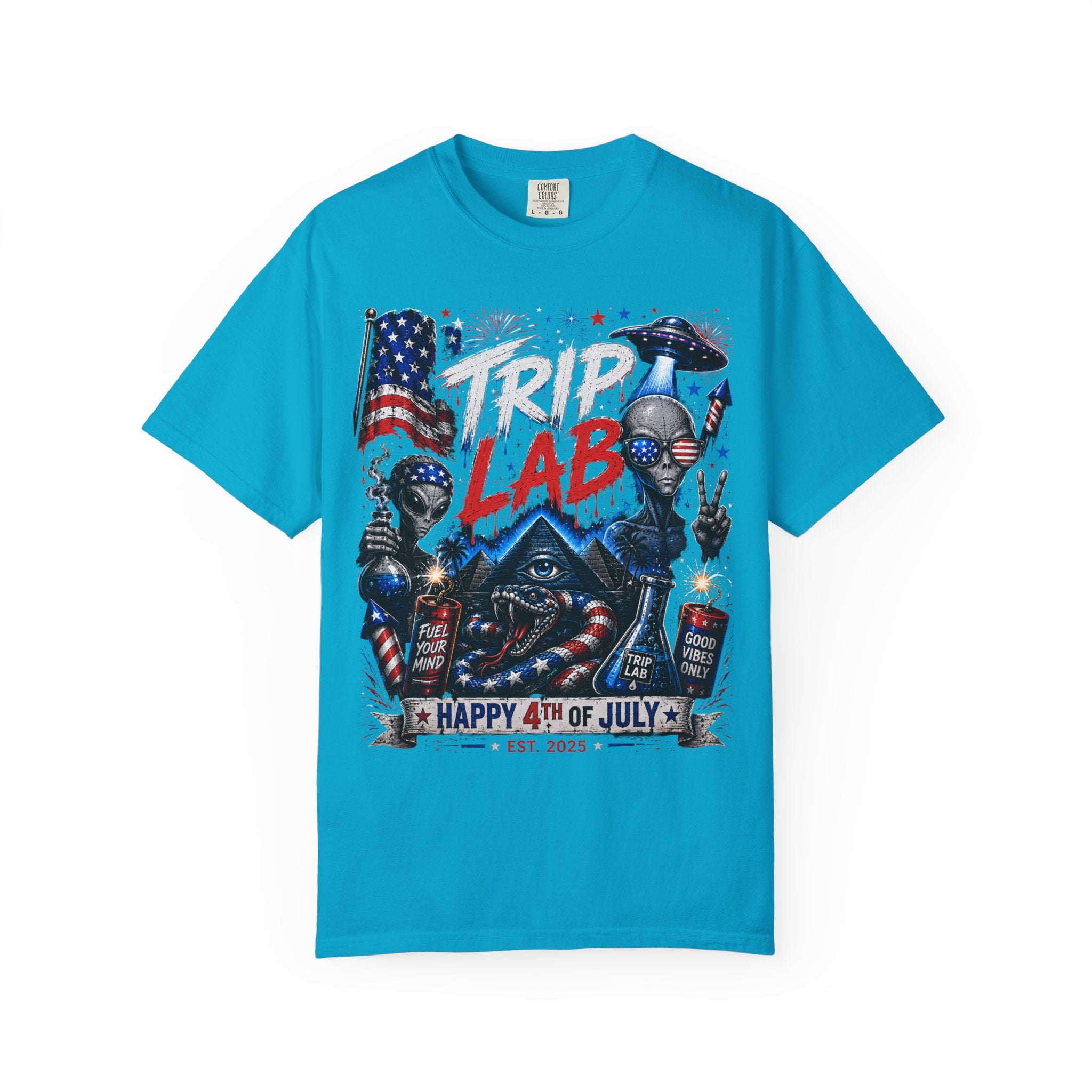 4th of July Alien BBQ T-Shirt — Trip Lab Patriotic Graphic Tee