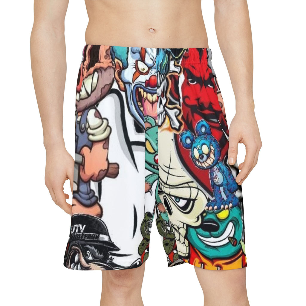 Vibrant Graphic Men's Sports Shorts - Street Art Inspired🍄 Printify