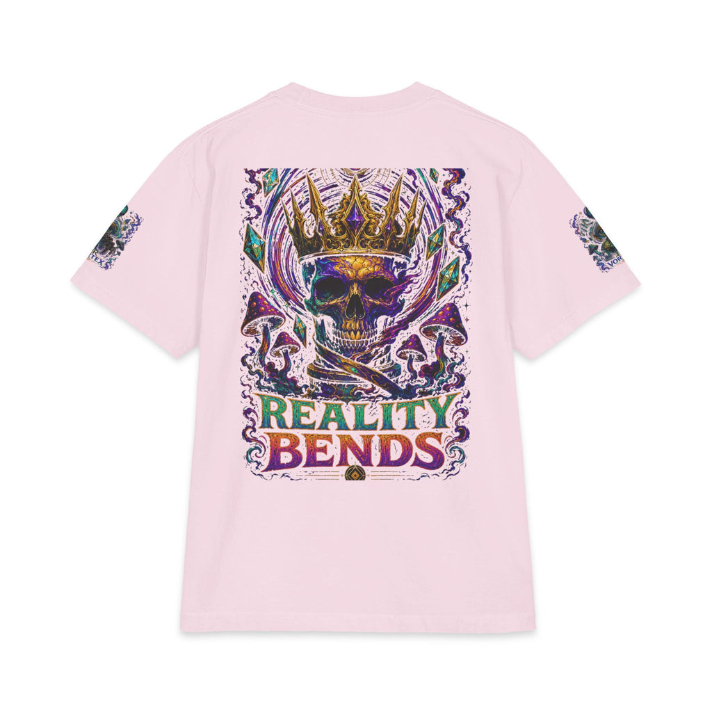 Psychedelic "Reality Bends" Graphic T-Shirt — Alien Eye & Crown Skull Tee
