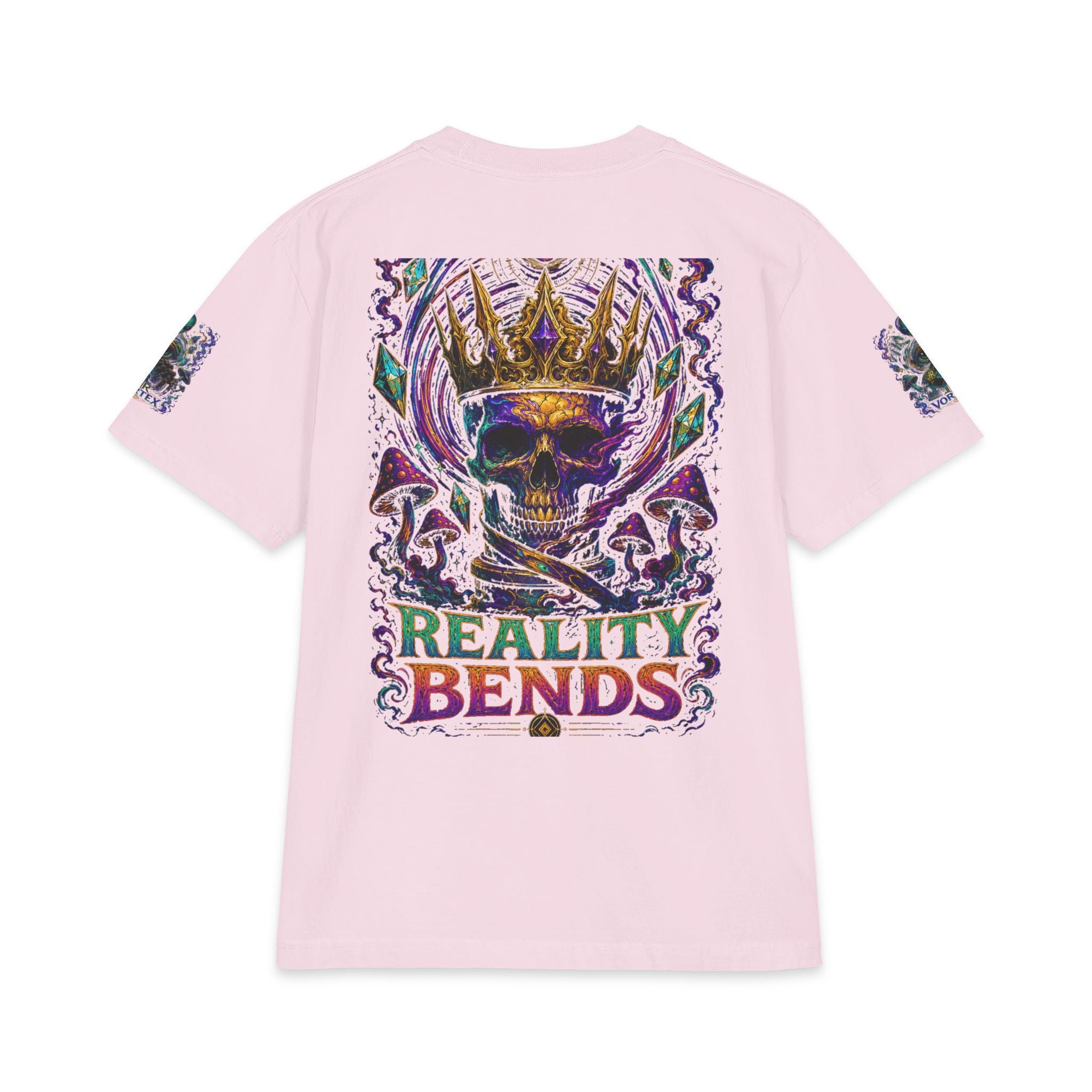 Psychedelic "Reality Bends" Graphic T-Shirt — Alien Eye & Crown Skull Tee