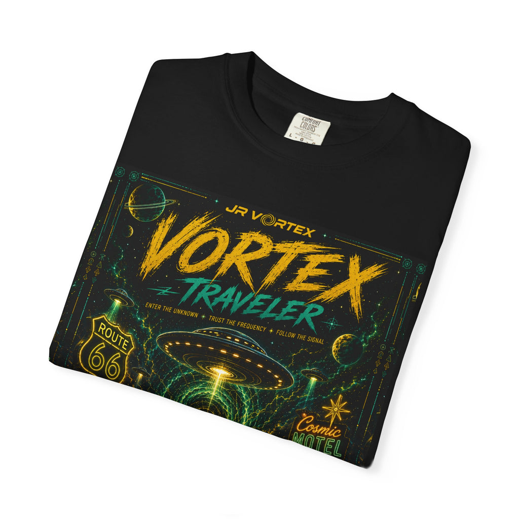 Vortex Traveler T-Shirt — Retro Sci‑Fi Roadtrip Graphic Tee