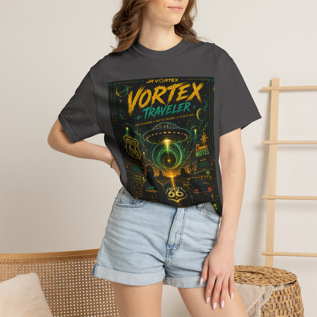 Vortex Traveler T-Shirt — Retro Sci‑Fi Roadtrip Graphic Tee