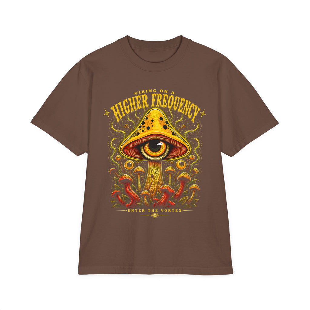 Higher Frequency Enter the Vortex Tee – Psychedelic Mushroom Drop-Shoulder T-Shirt