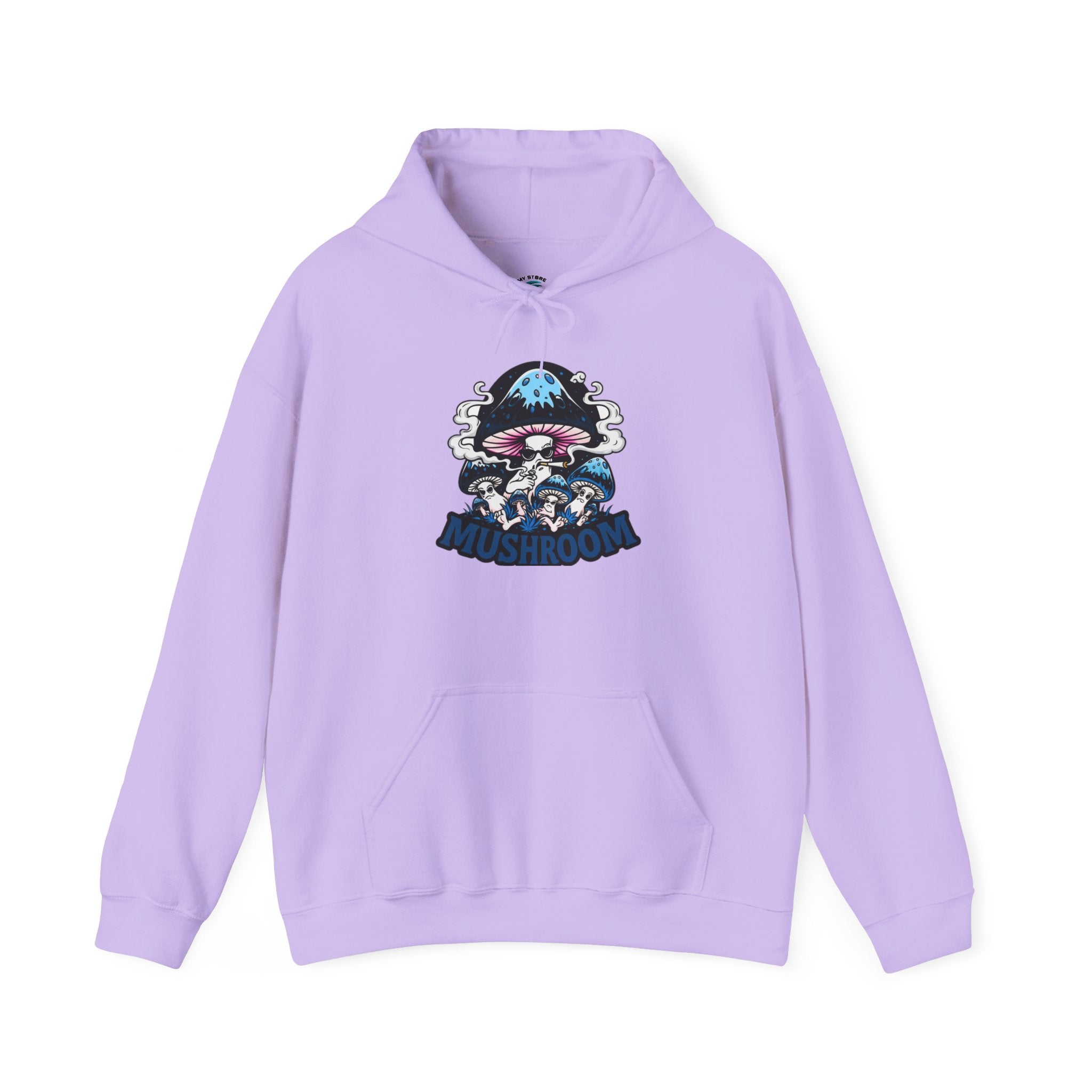 Blue Mushroom Hoodie — Mystical Fungi Graphic Sweatshirt
