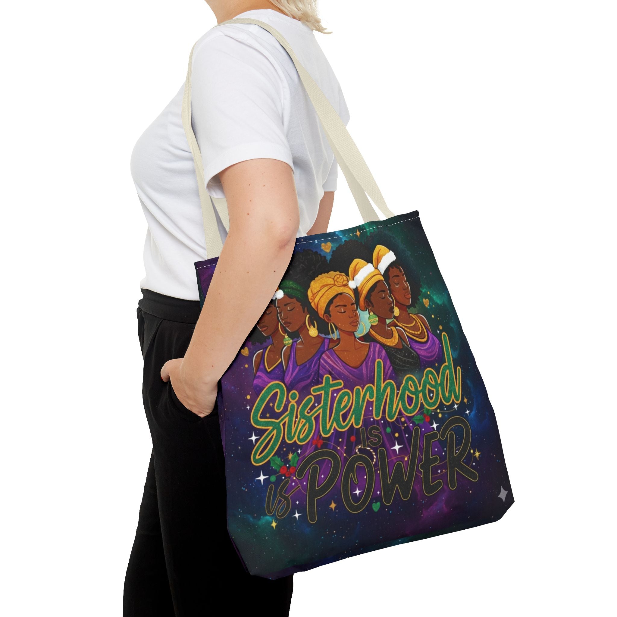 Sisterhood Power Tote Bag – Afrocentric Women Unity Canvas Tote