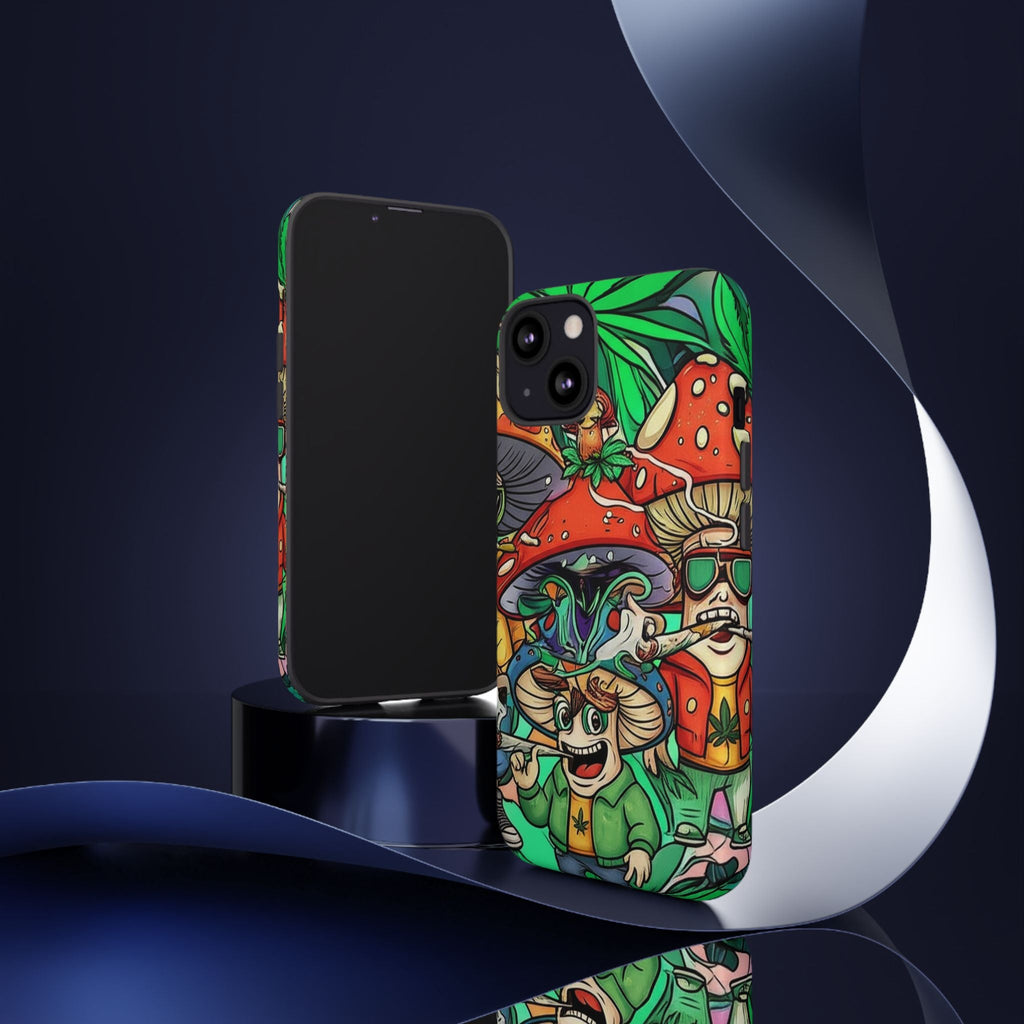 Vibrant Phone Case Featuring Funky Mushroom Art, Tough Cases, Trendy Accessories, Unique Gifts, Eclectic Style, Phone Protection Printify