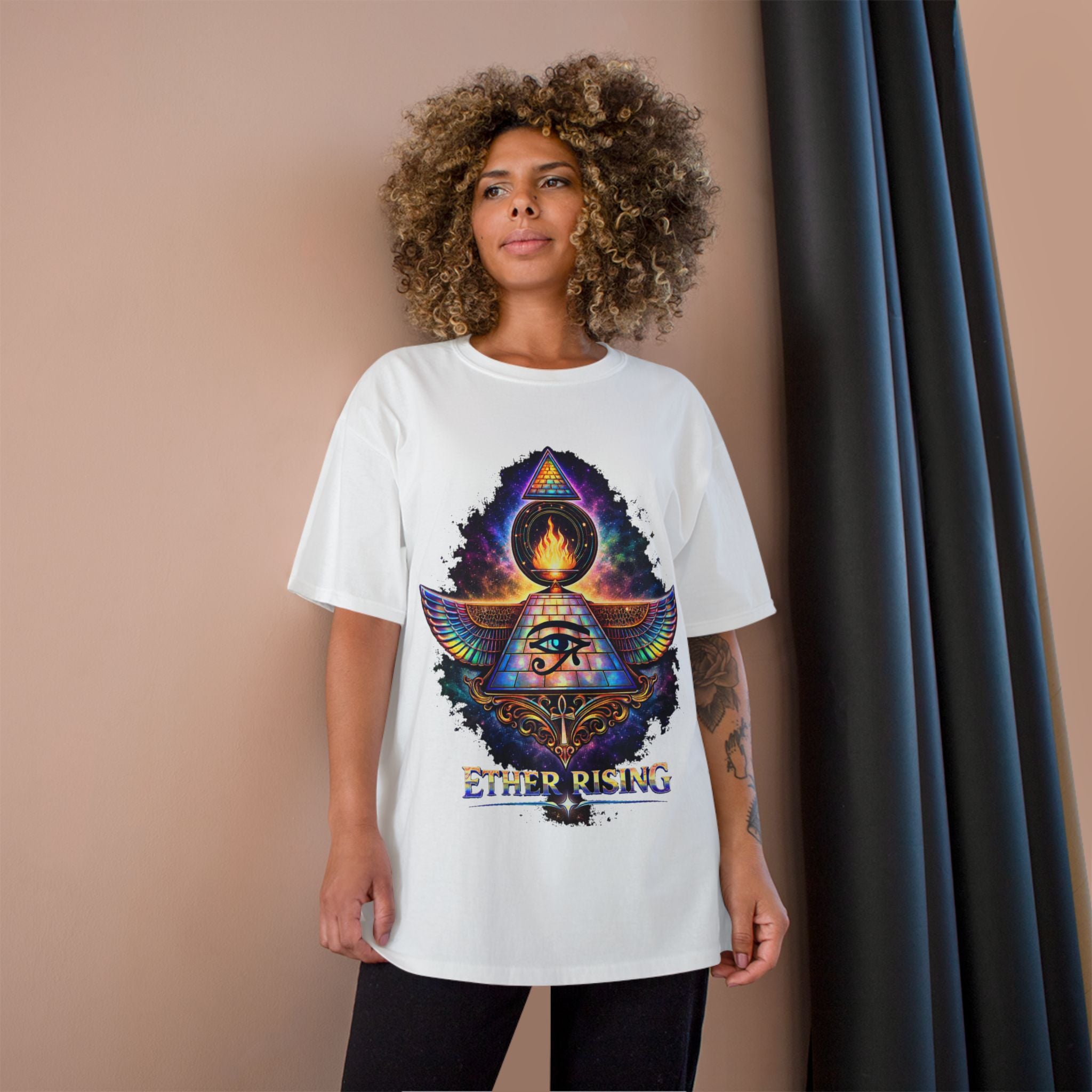 Ether Rising T-Shirt — Mystic All-Seeing Eye Graphic Tee Printify