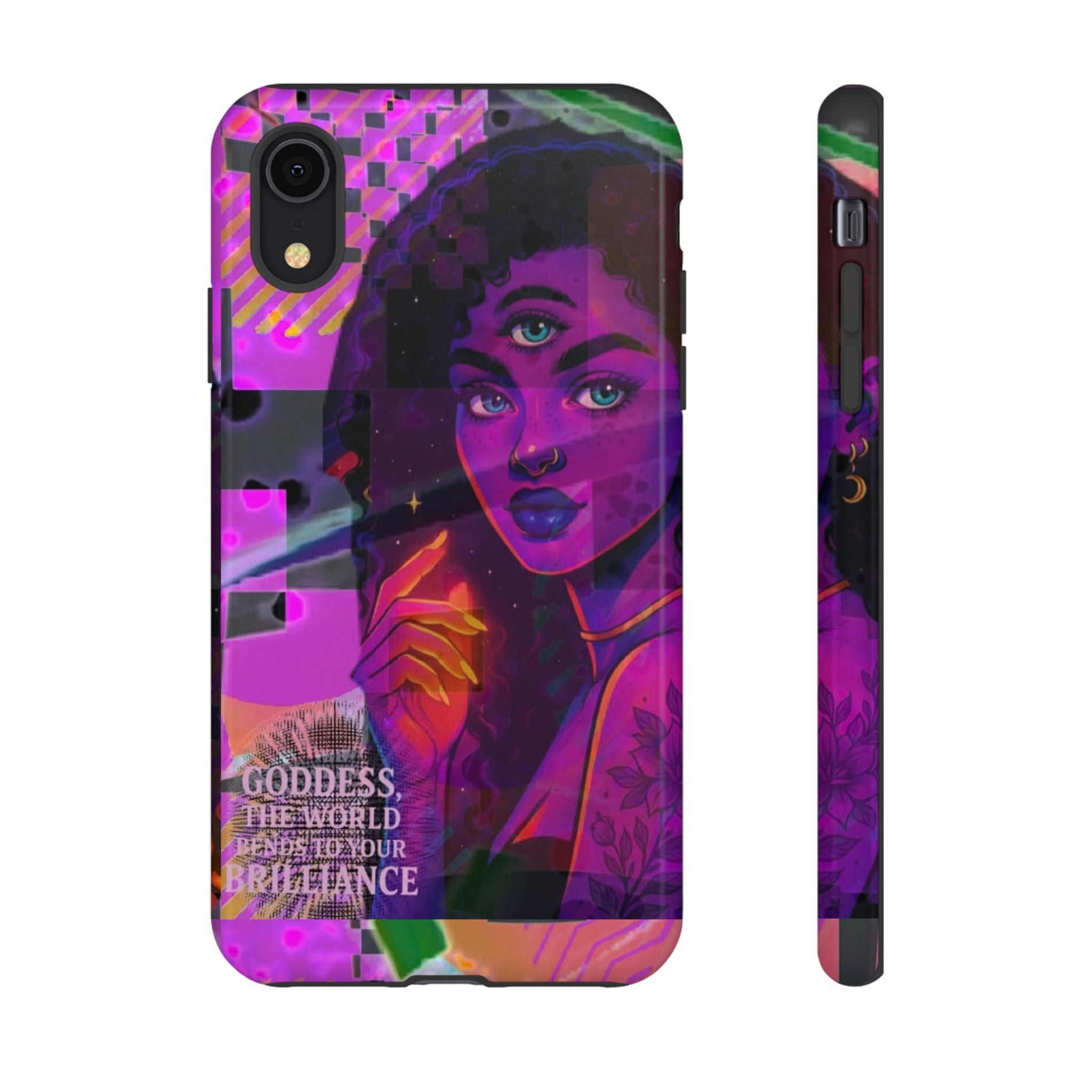 Third-Eye Goddess Phone Case — Neon Psychic Art iPhone Cover