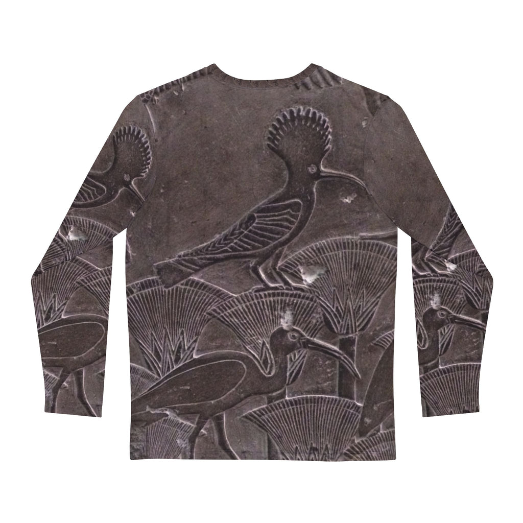 Men's Long Sleeve Nature Print Shirt, Unique Gift for Nature Lovers, Perfect for Casual Wear, Eco-Friendly Fashion, Bird AOP Tee