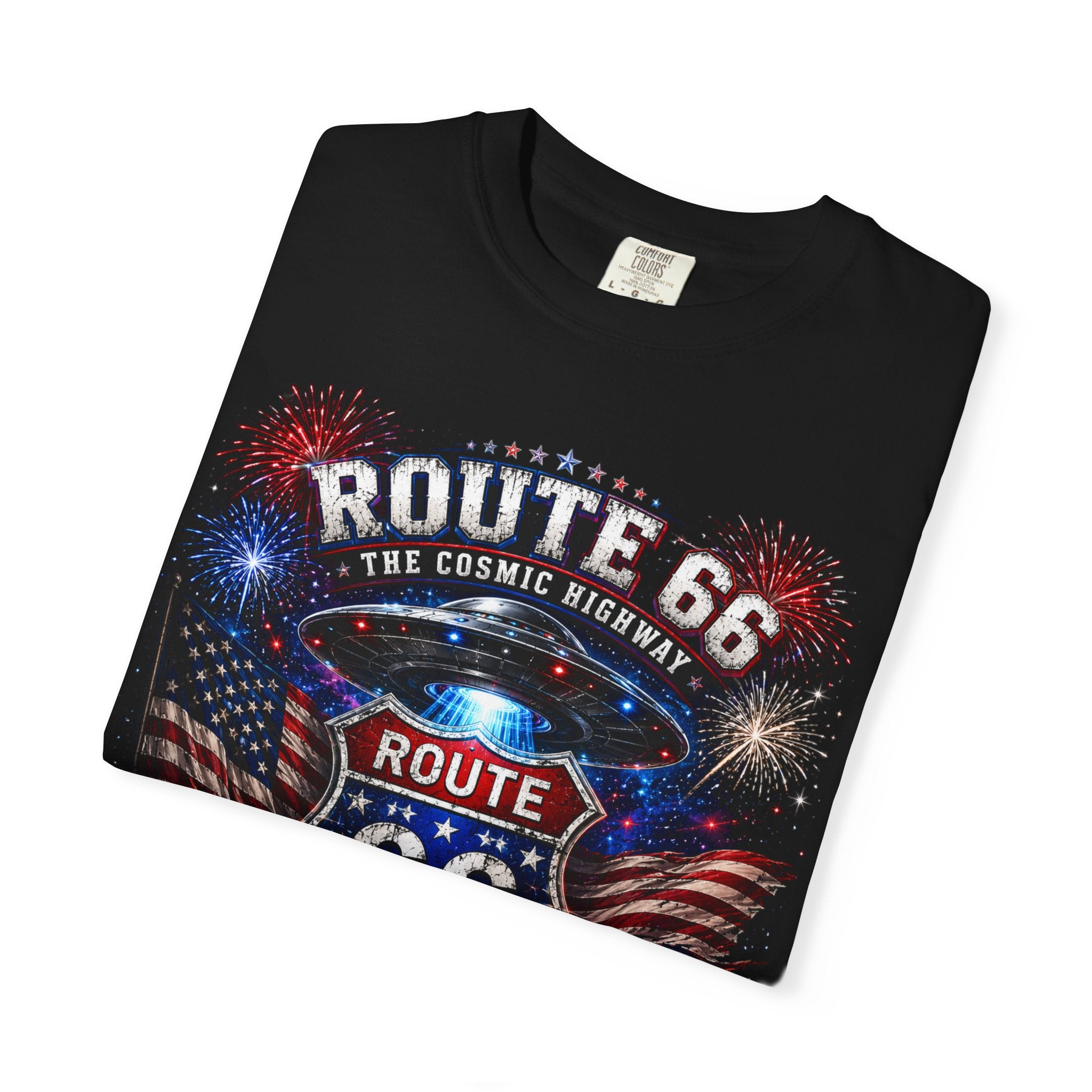 Route 66 Vintage Graphic T-Shirt — The Cosmic Highway Road Trip Tee