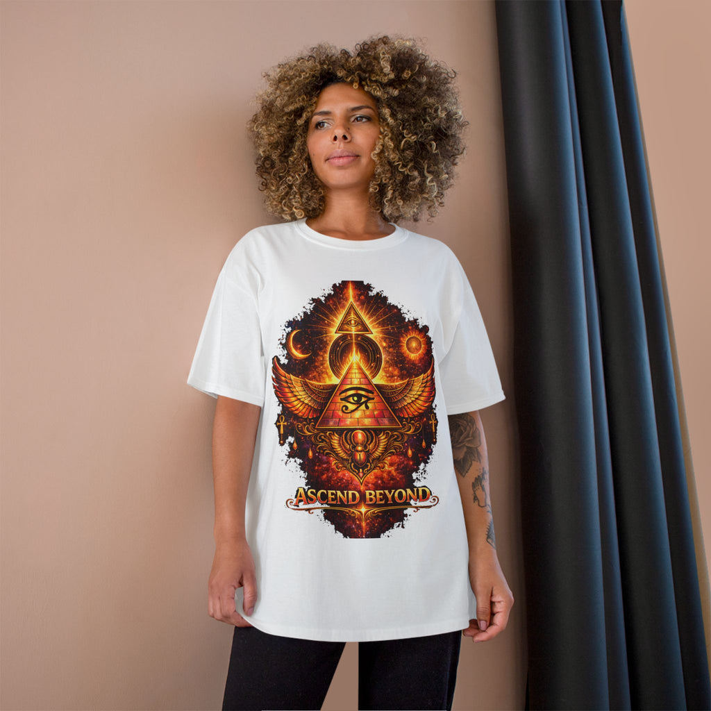 Ascend Beyond Graphic T-Shirt — Egyptian Eye Pyramid Spiritual Tee Printify