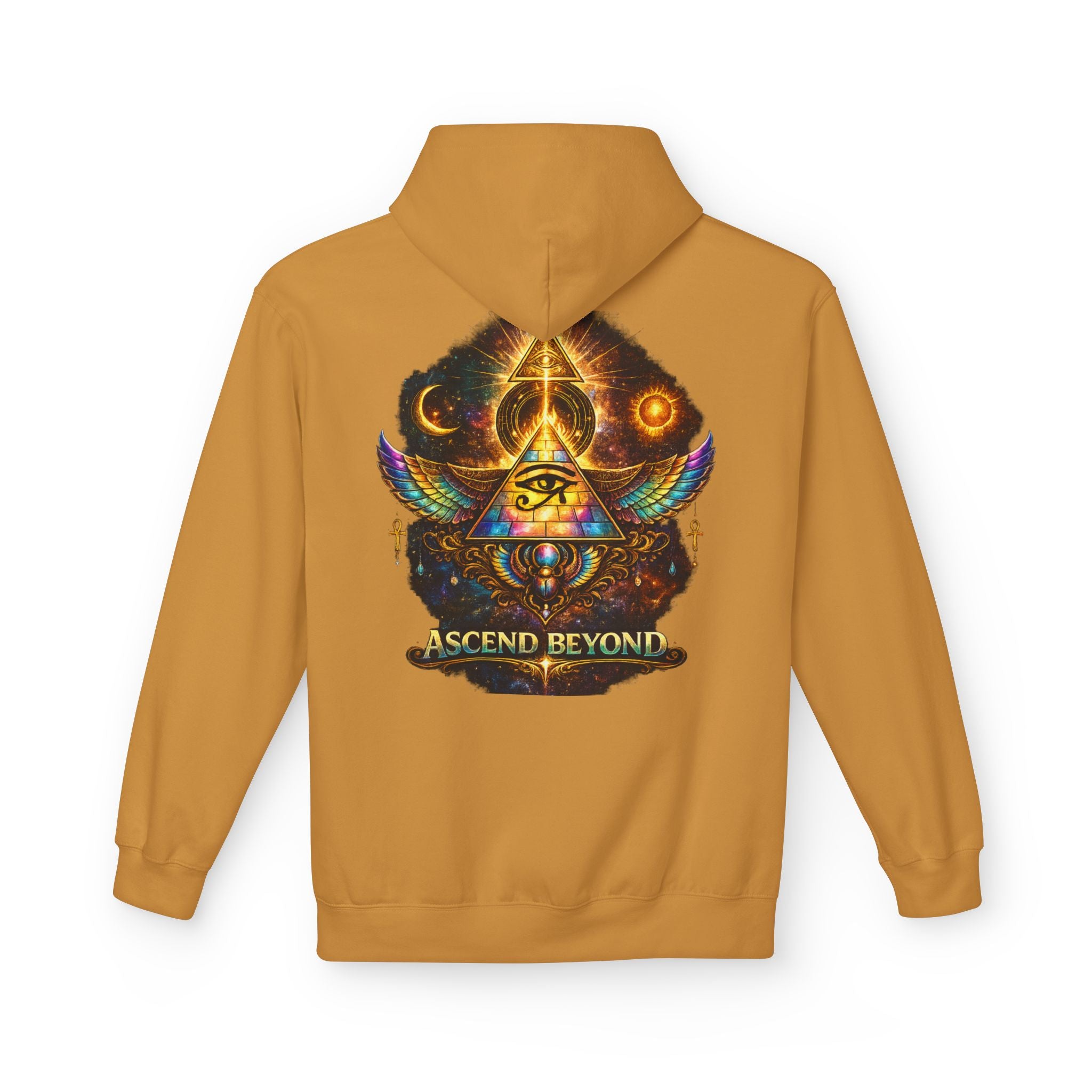 Ascend Beyond Hoodie — Mystic Eye Pyramid Graphic Hoodie Printify