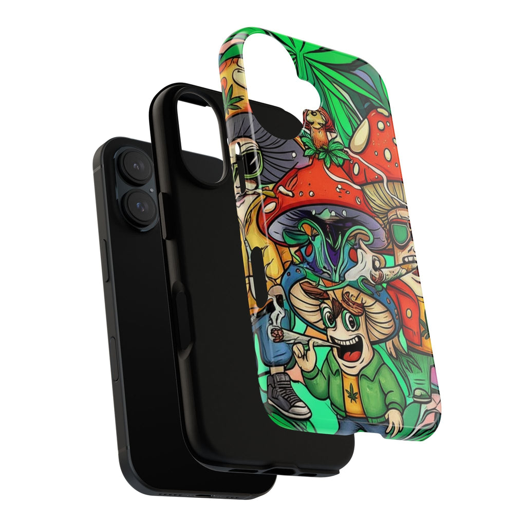 Vibrant Phone Case Featuring Funky Mushroom Art, Tough Cases, Trendy Accessories, Unique Gifts, Eclectic Style, Phone Protection Printify