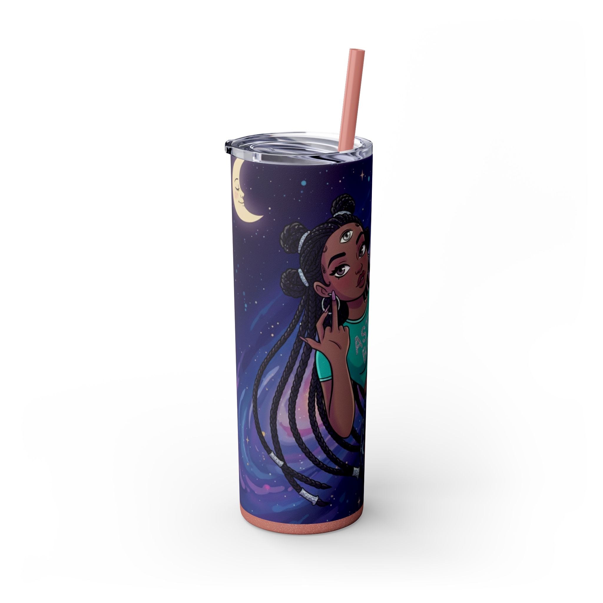Astro Babe Skinny Tumbler — 20oz Cosmic Straw Cup