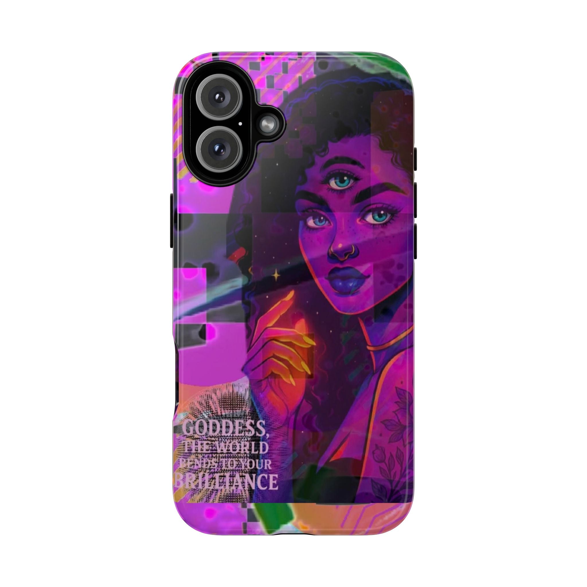 Third-Eye Goddess Phone Case — Neon Psychic Art iPhone Cover
