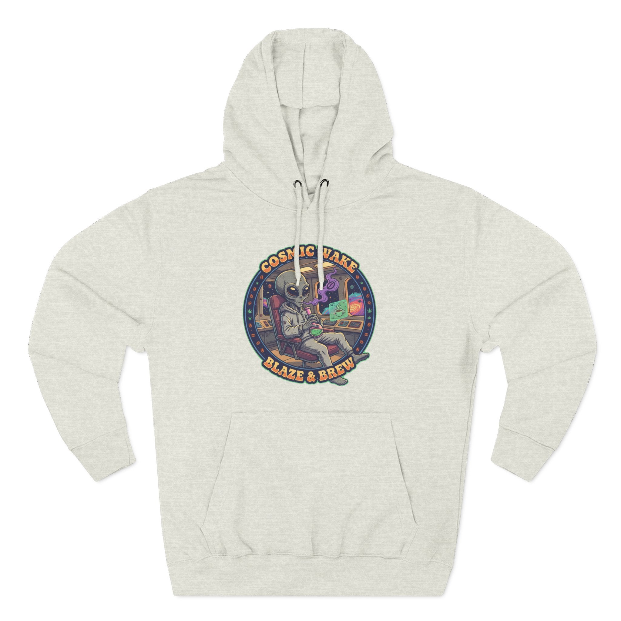 Cosmic Vape 'Blaze & Brew' Graphic Hoodie – Retro Space Vaporwave Pullover