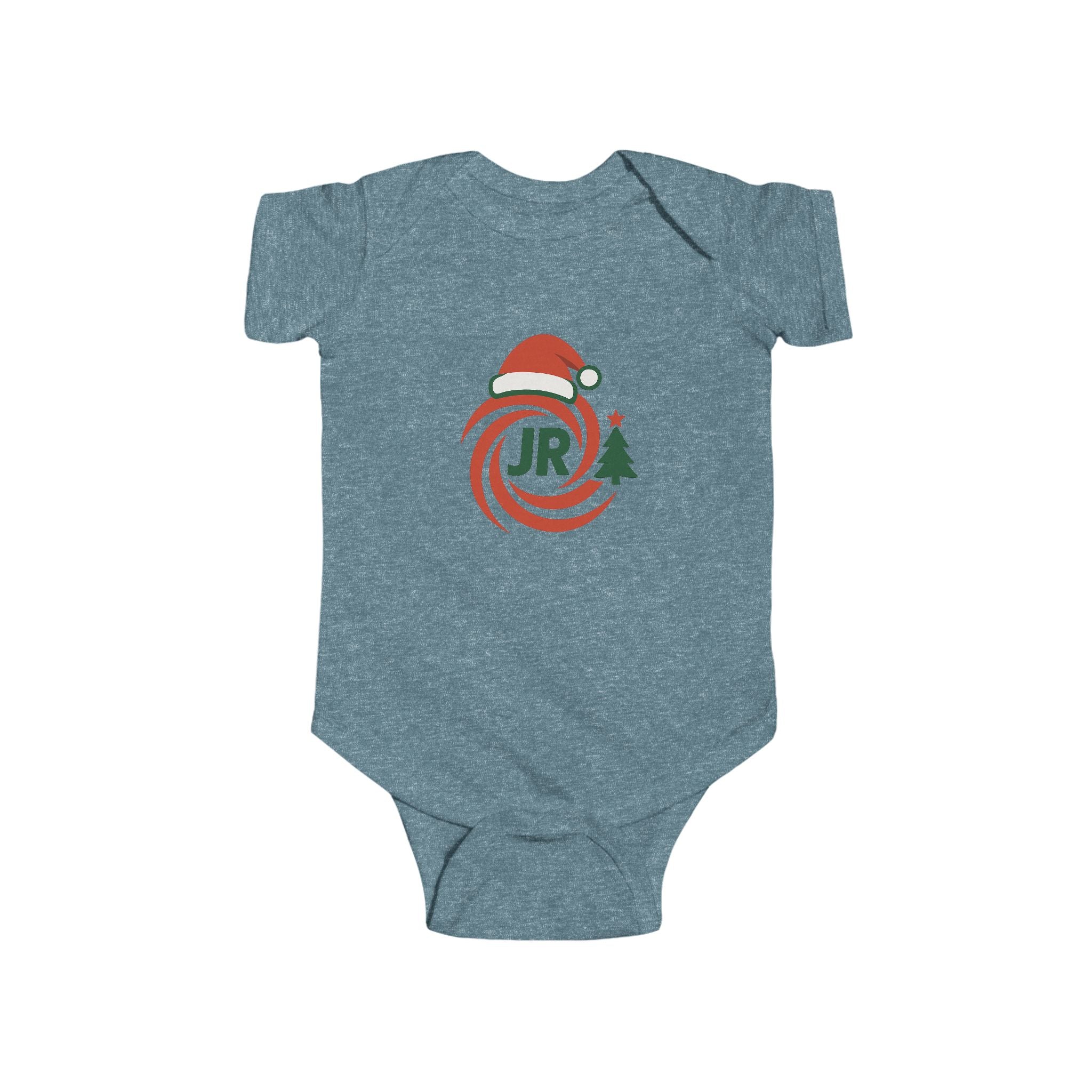 Christmas Baby Bodysuit - 'JR' Santa Swirl Holiday Onesie