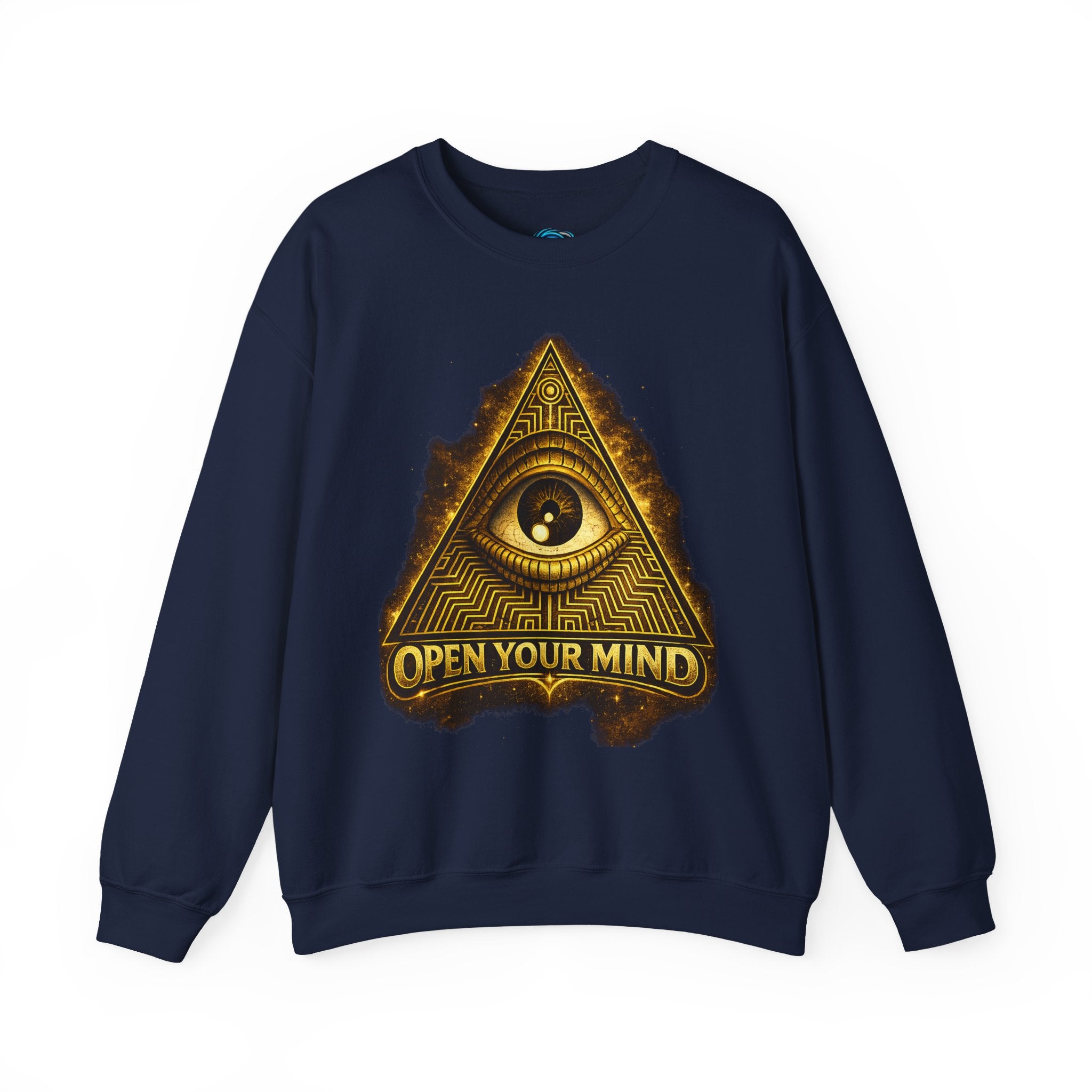 Open Your Mind All-Seeing Eye Pyramid Sweatshirt Printify