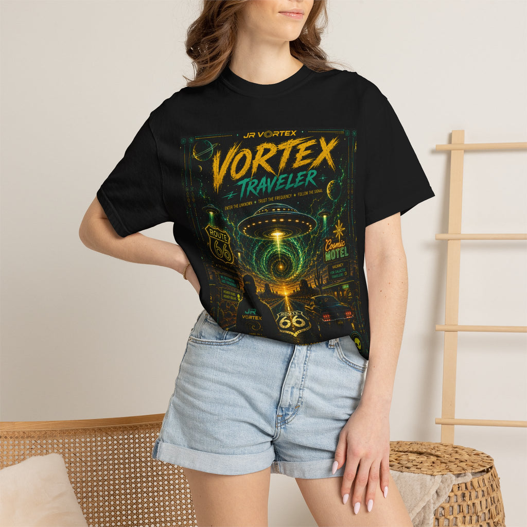 Vortex Traveler T-Shirt — Retro Sci‑Fi Roadtrip Graphic Tee