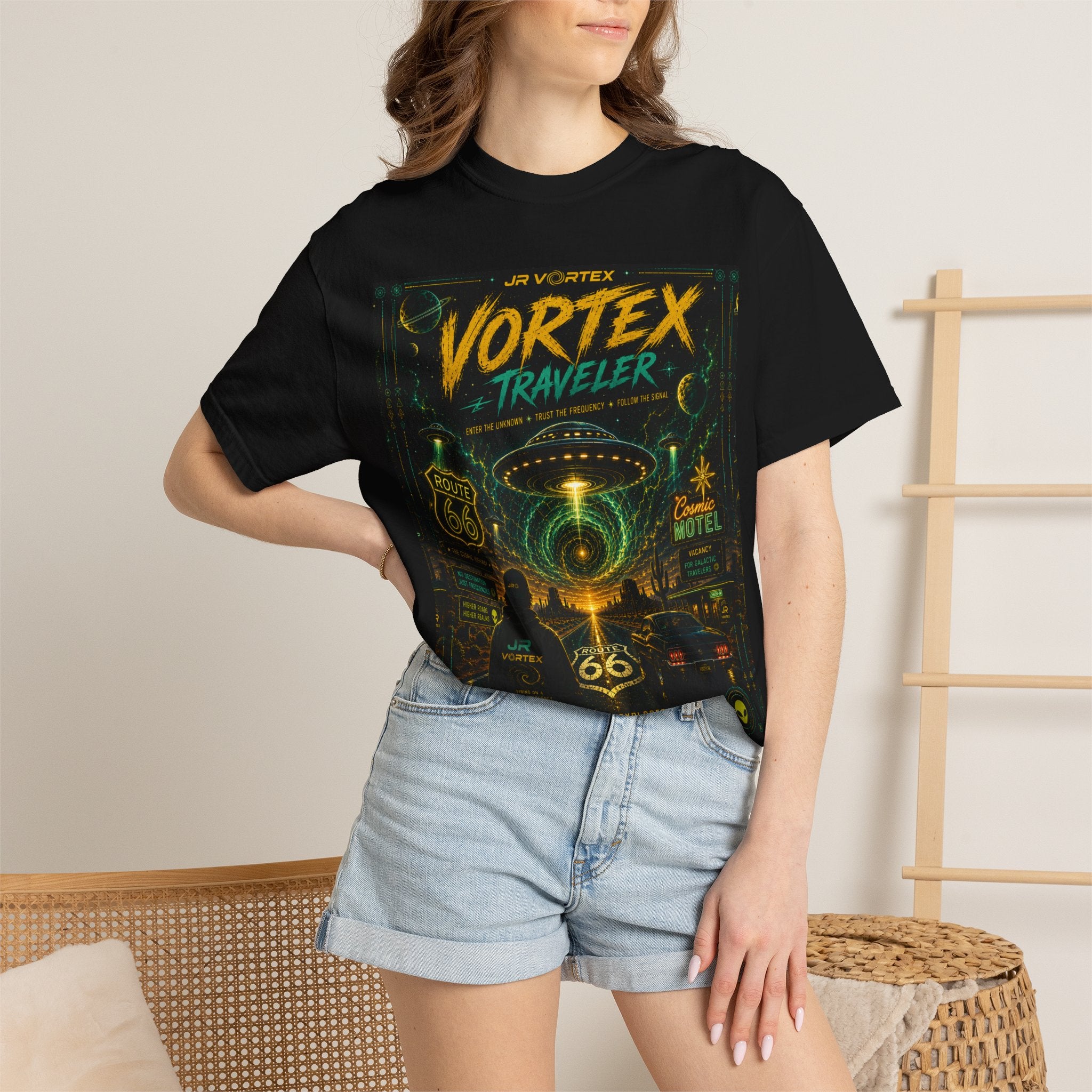 Vortex Traveler T-Shirt — Retro Sci‑Fi Roadtrip Graphic Tee