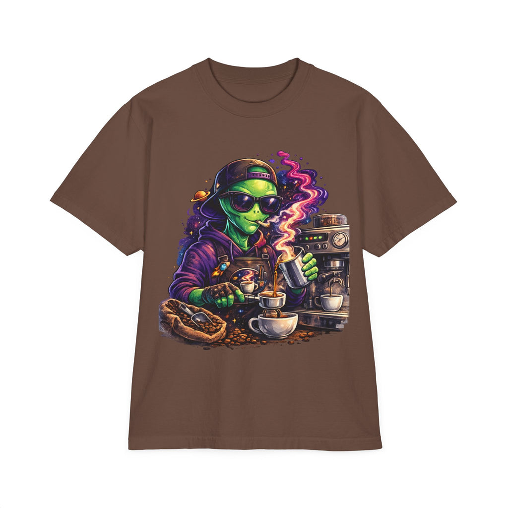 Alien Barista T-Shirt — Cosmic Coffee Lover Tee Printify