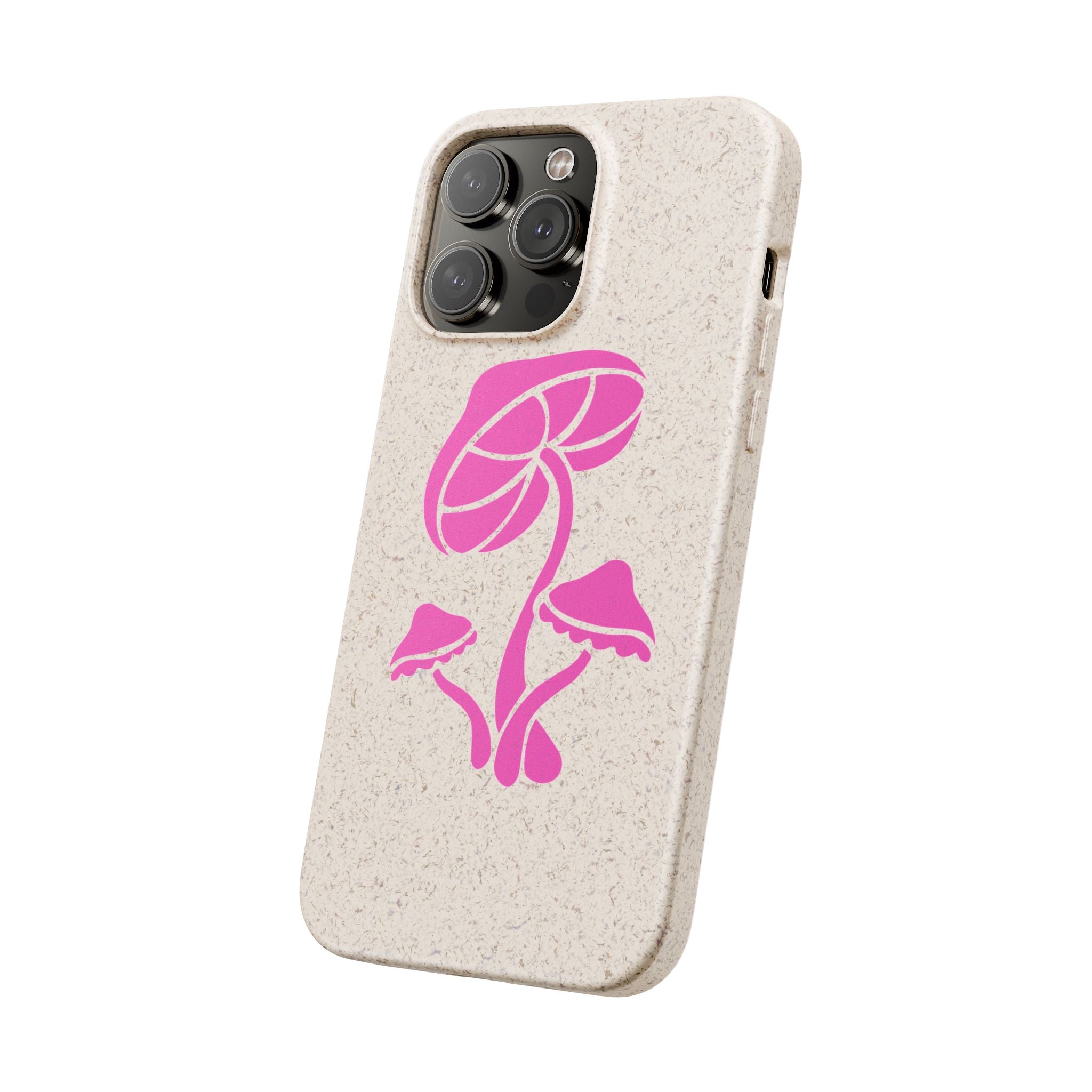 Eco-Friendly Phone Case with Pink Mushroom Design, Biodegradable Phone Cover, Sustainable Gift for Nature Lovers, Earth Day Gift, Cute Phone