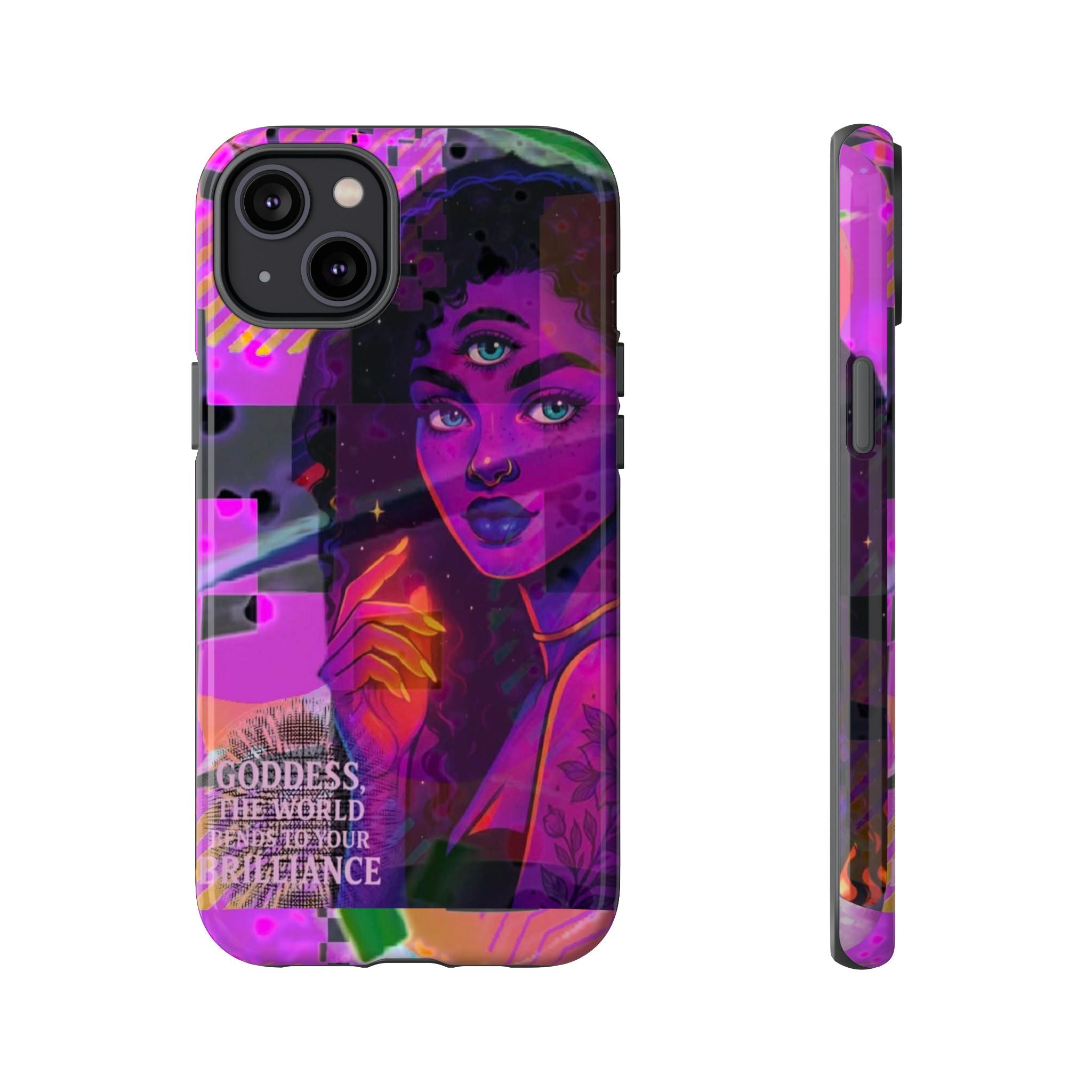 Third-Eye Goddess Phone Case — Neon Psychic Art iPhone Cover