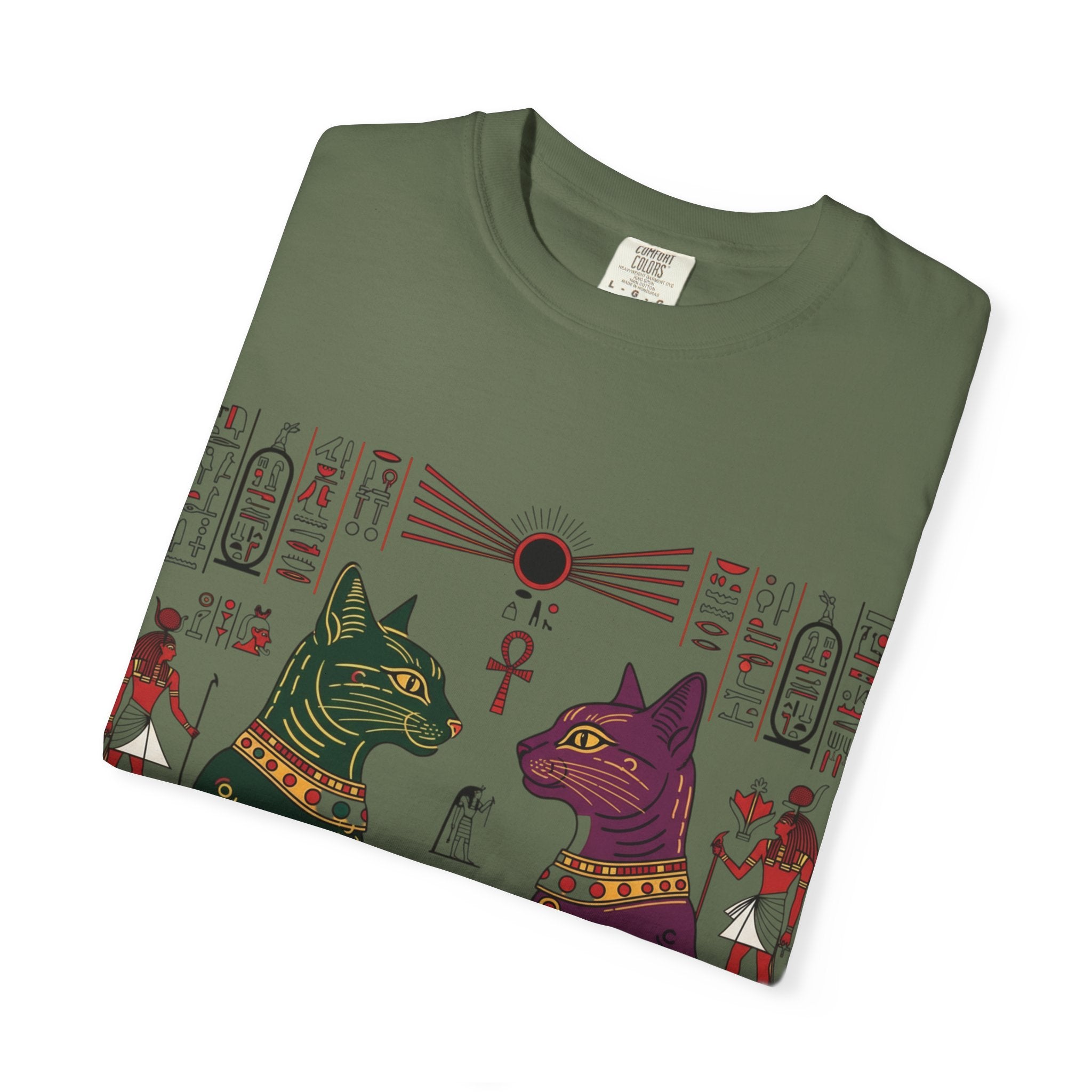 Egyptian Cat Graphic Tee, Vintage Style Shirt, Unisex T-shirt, Cat Lover Gift, Unique Retro Apparel