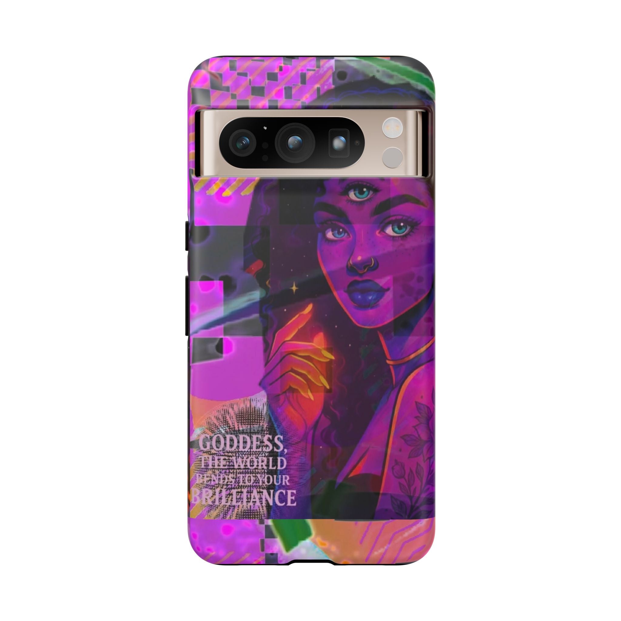 Third-Eye Goddess Phone Case — Neon Psychic Art iPhone Cover