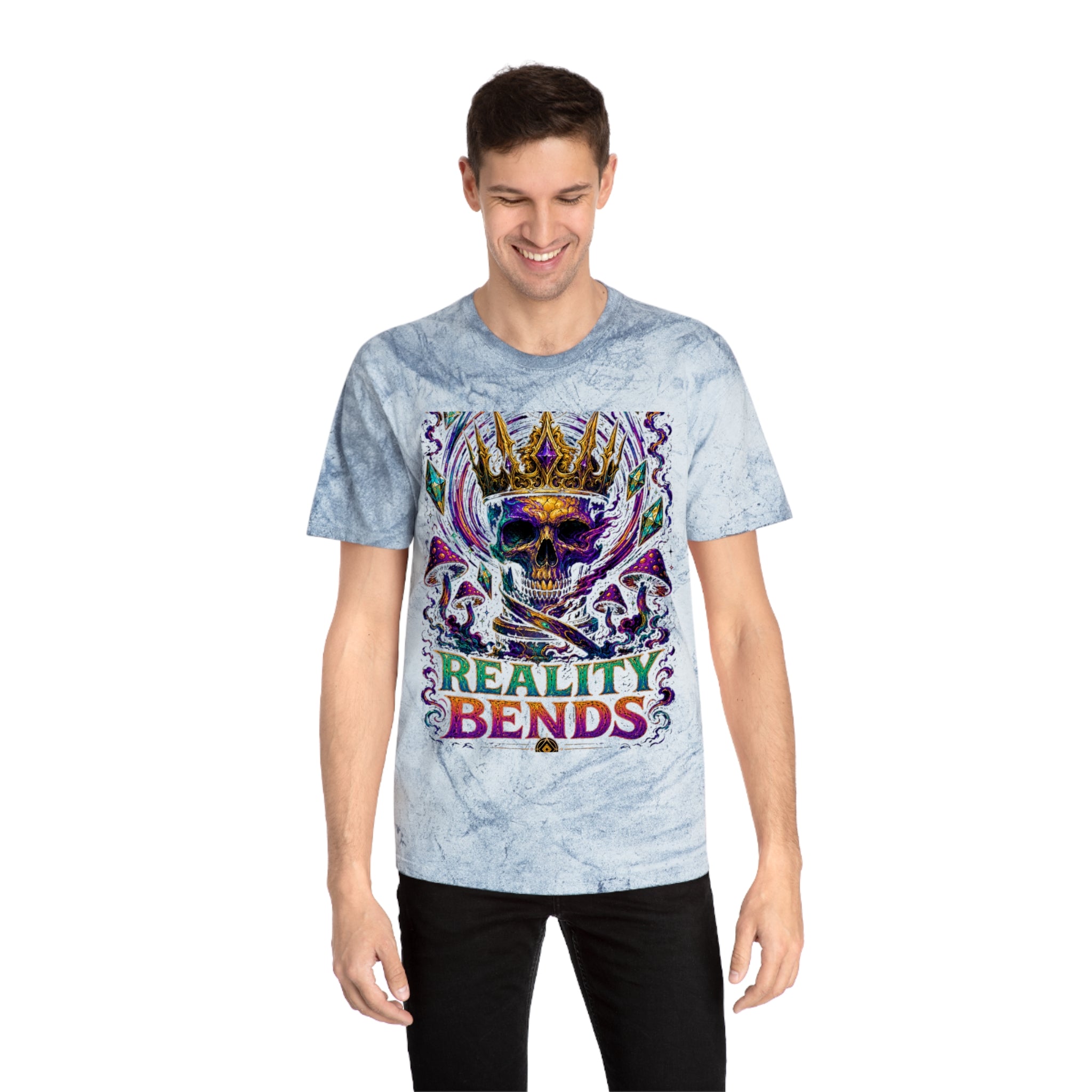 Reality Bends Skull Tee — Psychedelic Tie-Dye Graphic T-Shirt