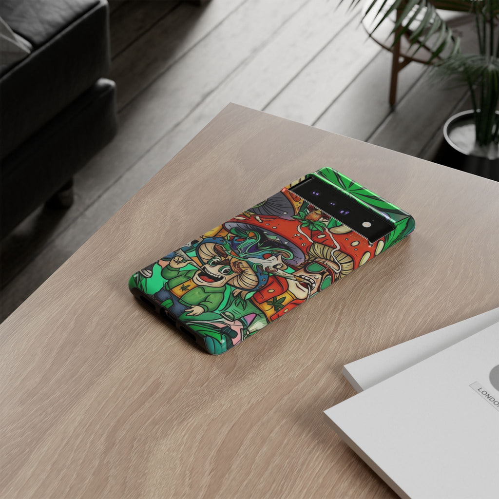Vibrant Phone Case Featuring Funky Mushroom Art, Tough Cases, Trendy Accessories, Unique Gifts, Eclectic Style, Phone Protection Printify