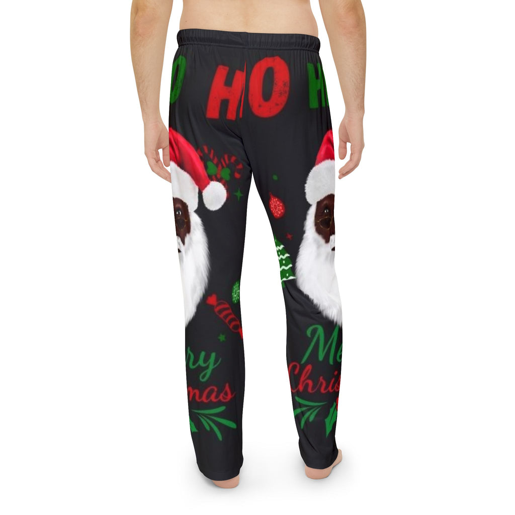 Men's Christmas Pajama Pants – Black Santa 'Ho Ho' Holiday Sleep Lounge Pants