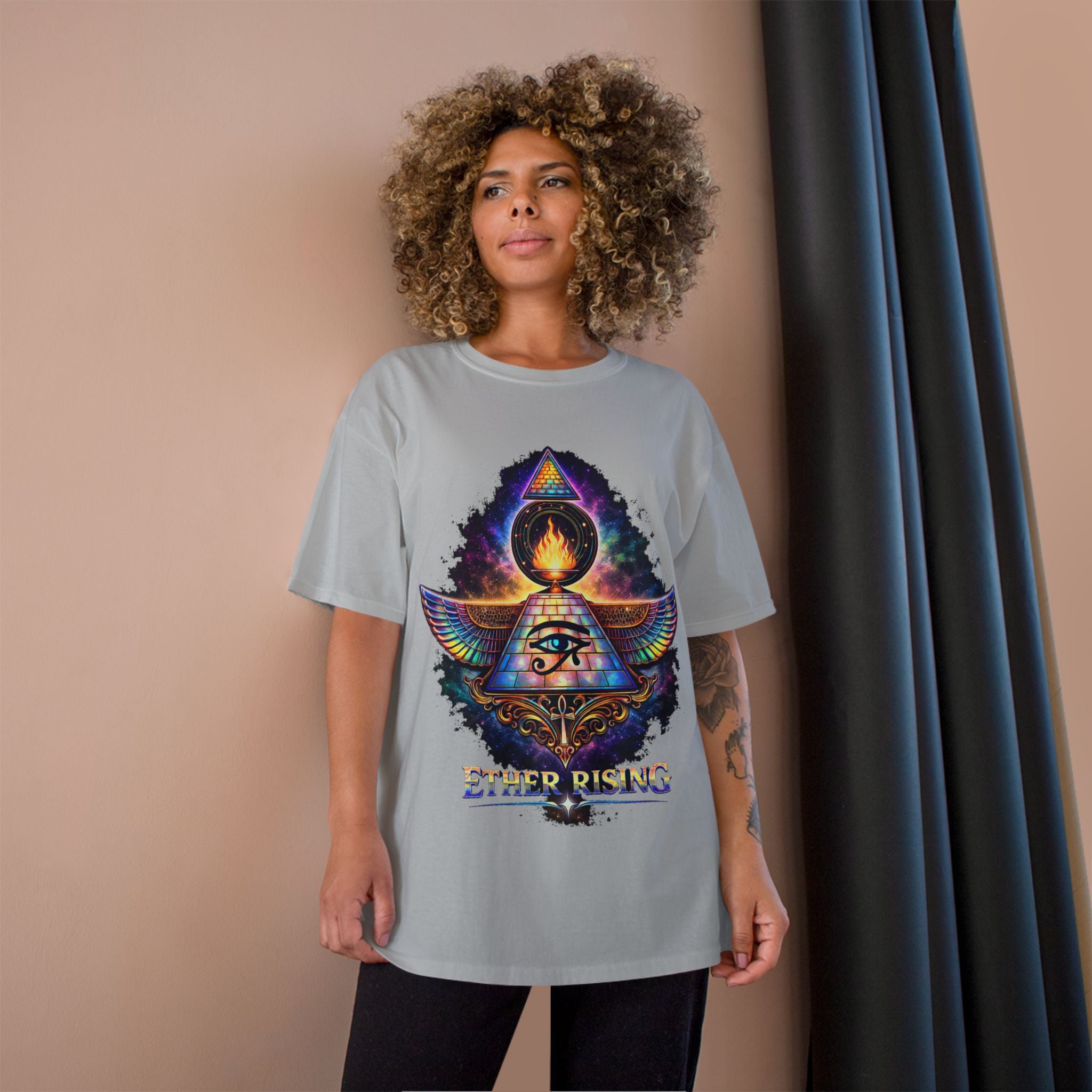 Ether Rising T-Shirt — Mystic All-Seeing Eye Graphic Tee Printify