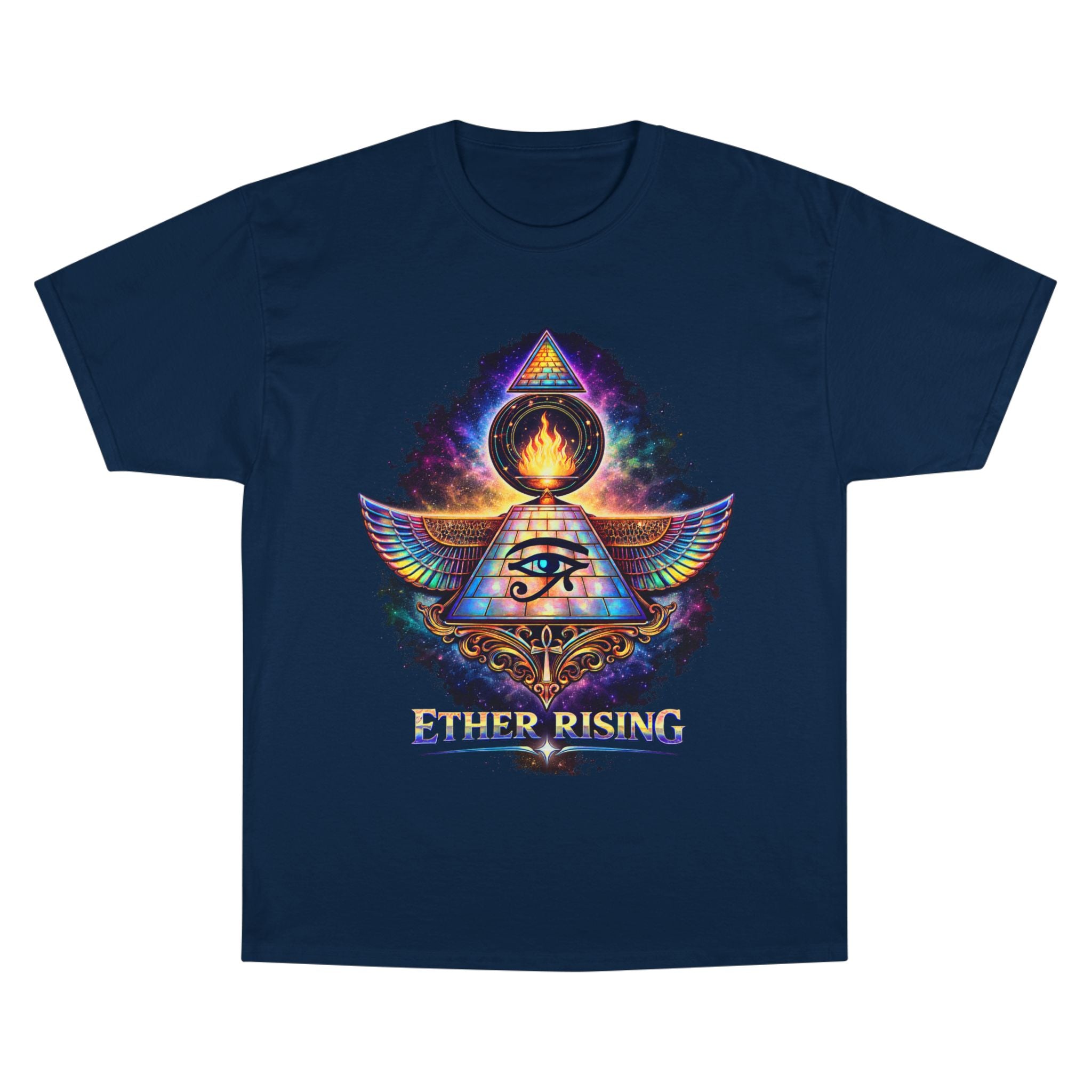 Ether Rising T-Shirt — Mystic All-Seeing Eye Graphic Tee Printify