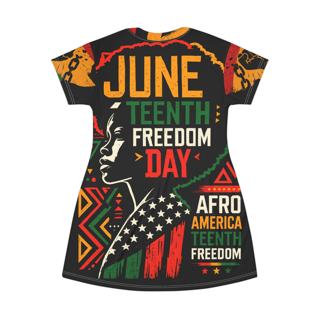 Juneteenth Freedom Day T‑Shirt Dress — Afro American Juneteenth Celebration AOP